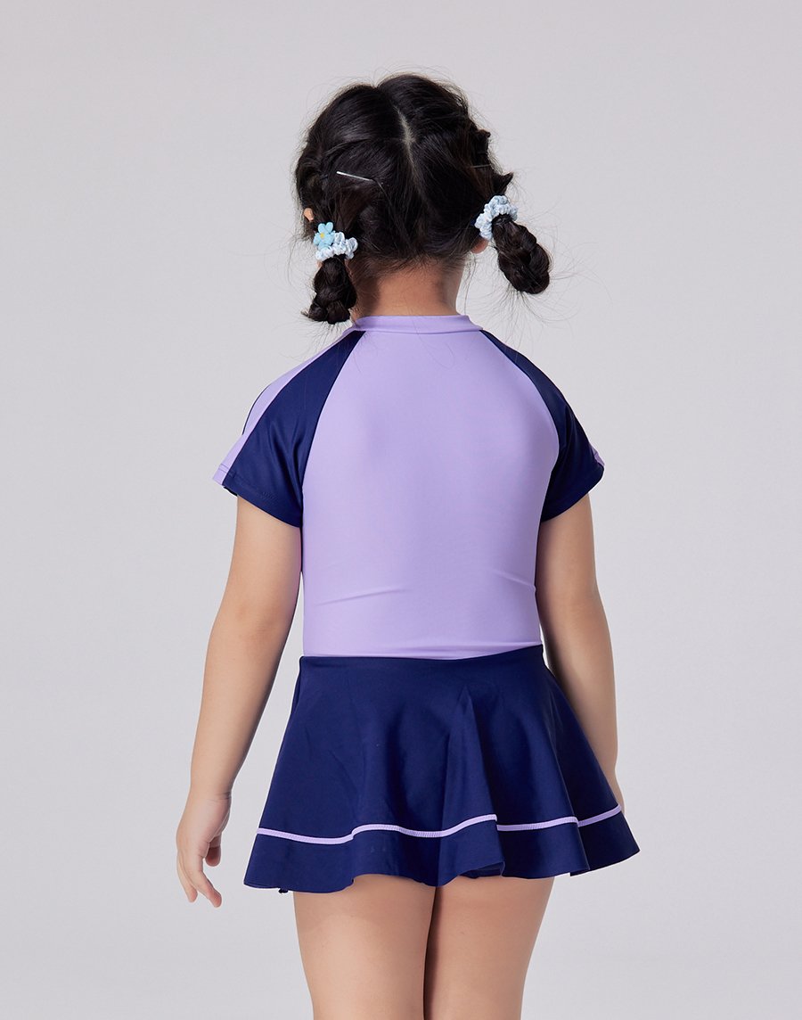 Haolang 香芋紫女童短袖泳衣