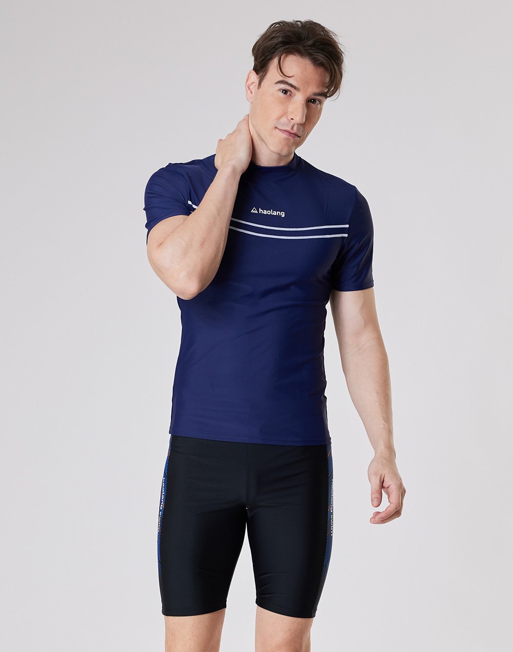 Haolang 深海藍男款短袖泳衣