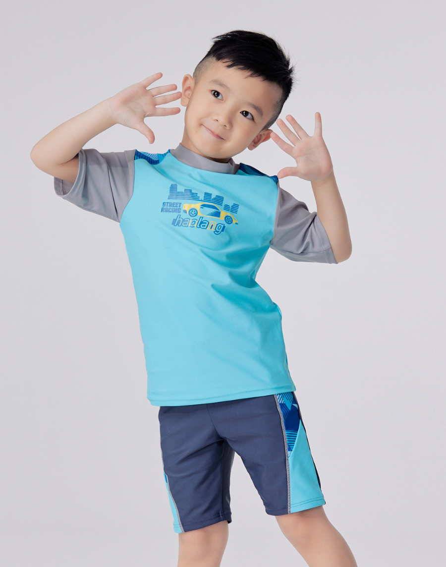 Haolang 都市汽車男童短袖泳衣55702