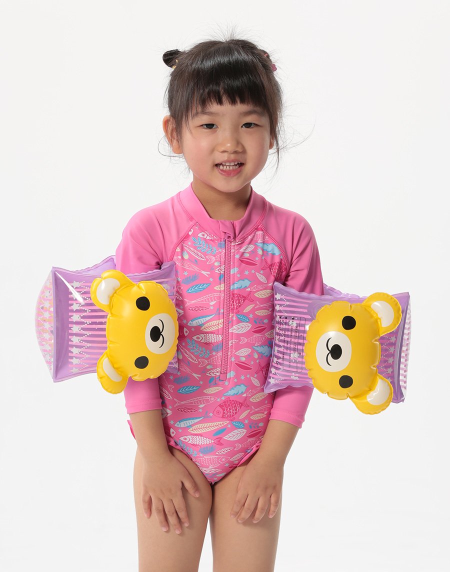 Haolang 粉紅海洋寶寶長袖泳衣