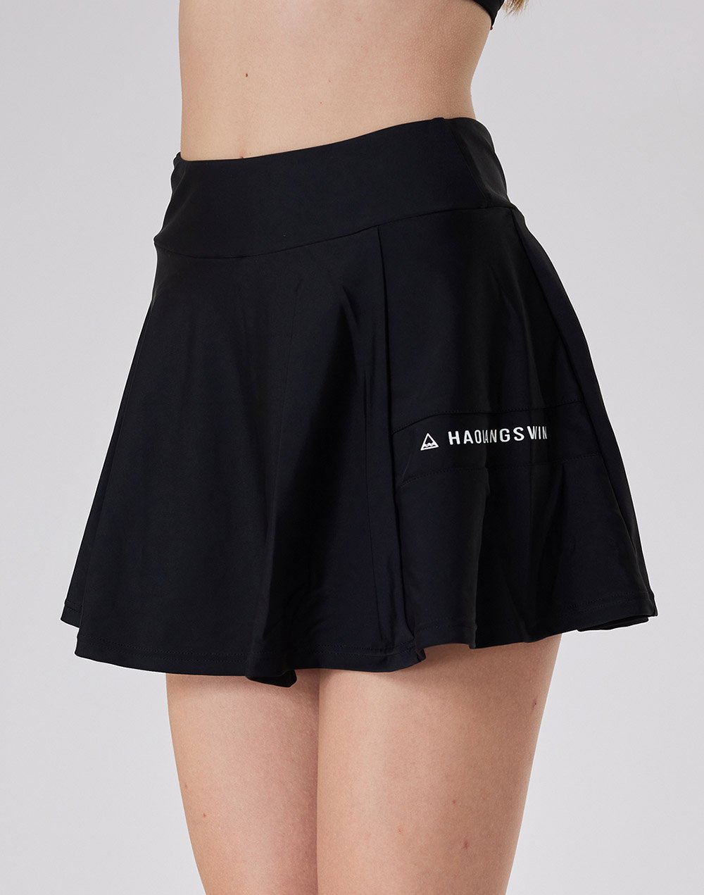 Haolang 經典黑高腰泳裙(單件)