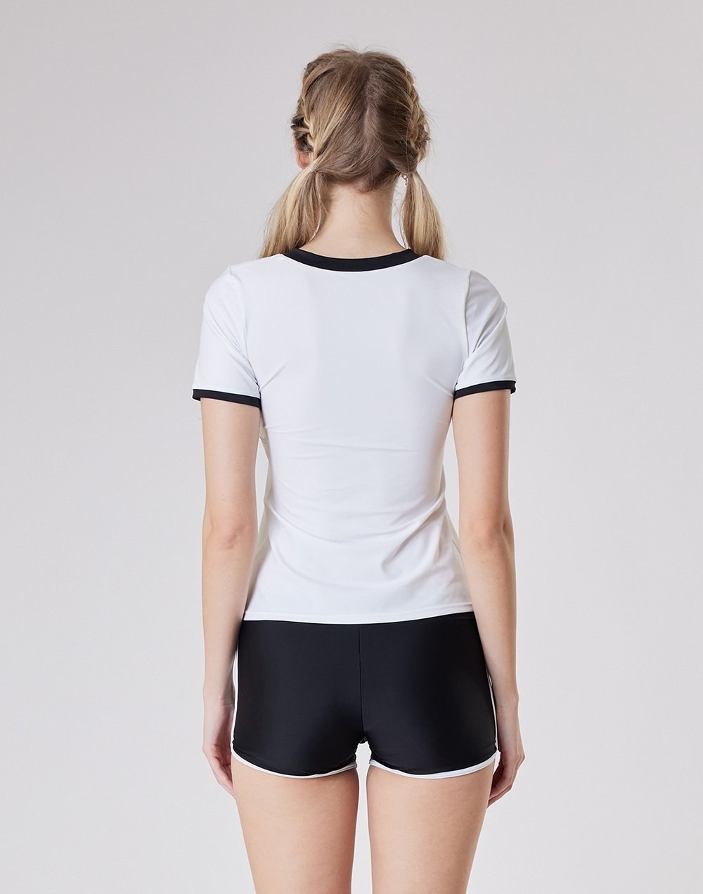 Haolang 雲朵白短袖泳衣