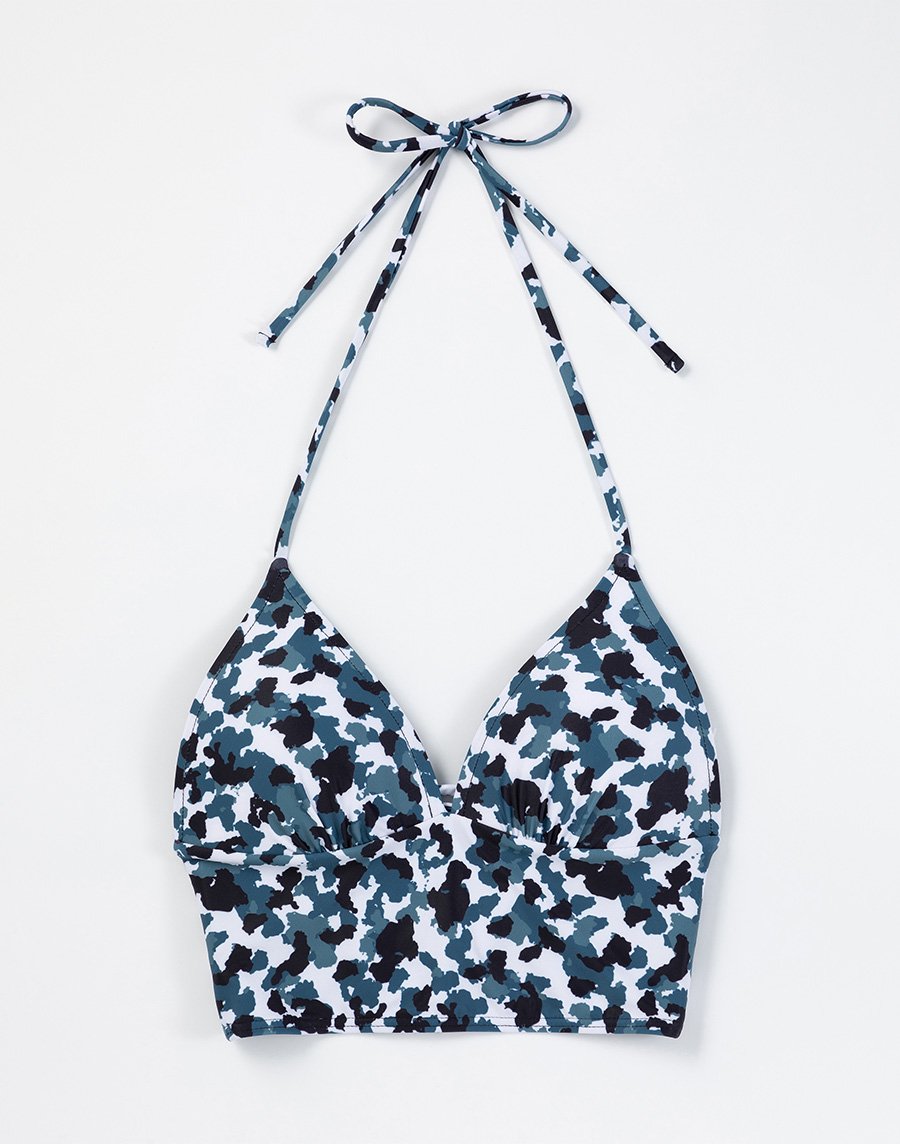 Haolang 迷彩藍馬甲比基尼TOP