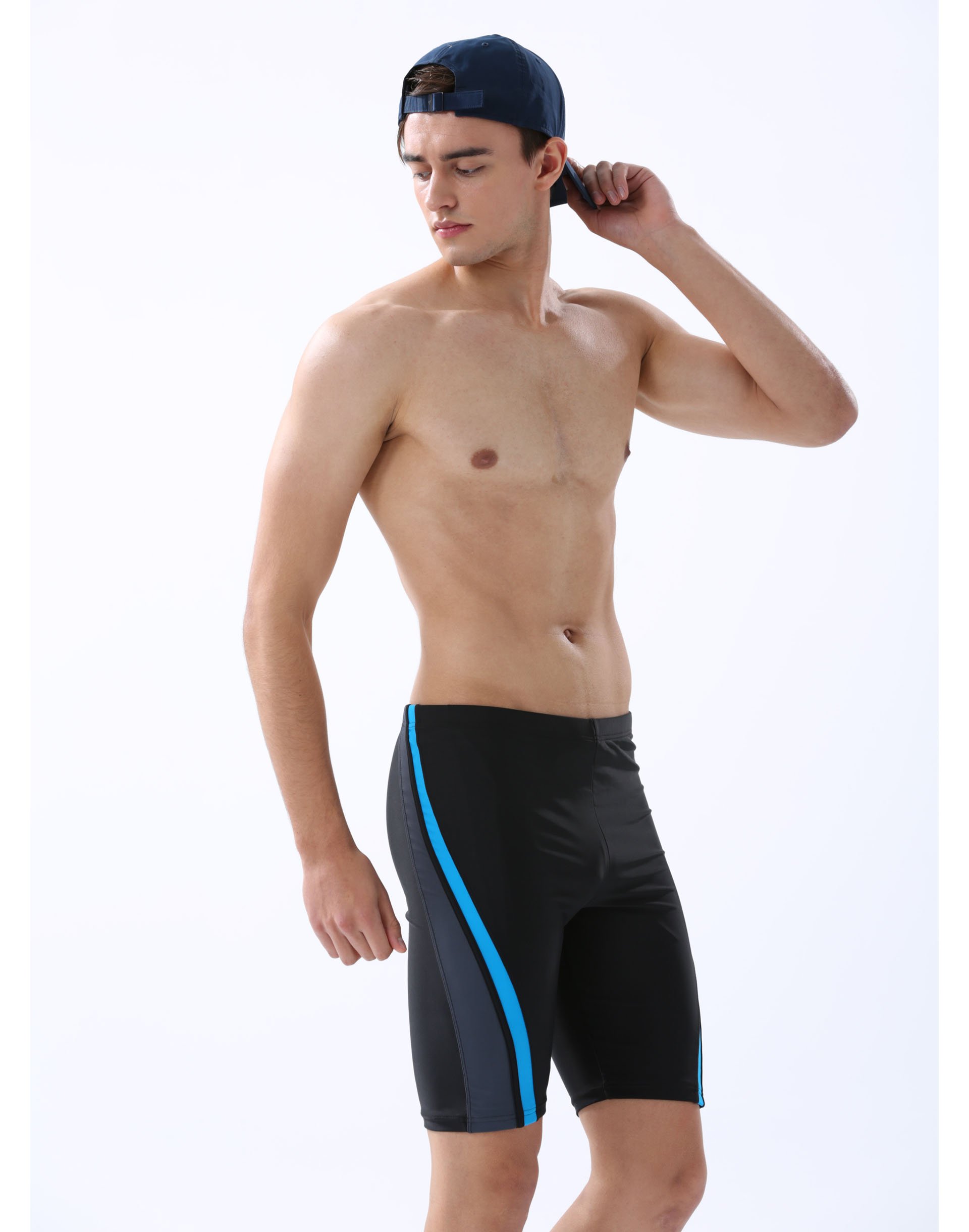  Haolang 灰邊斷面七分泳褲