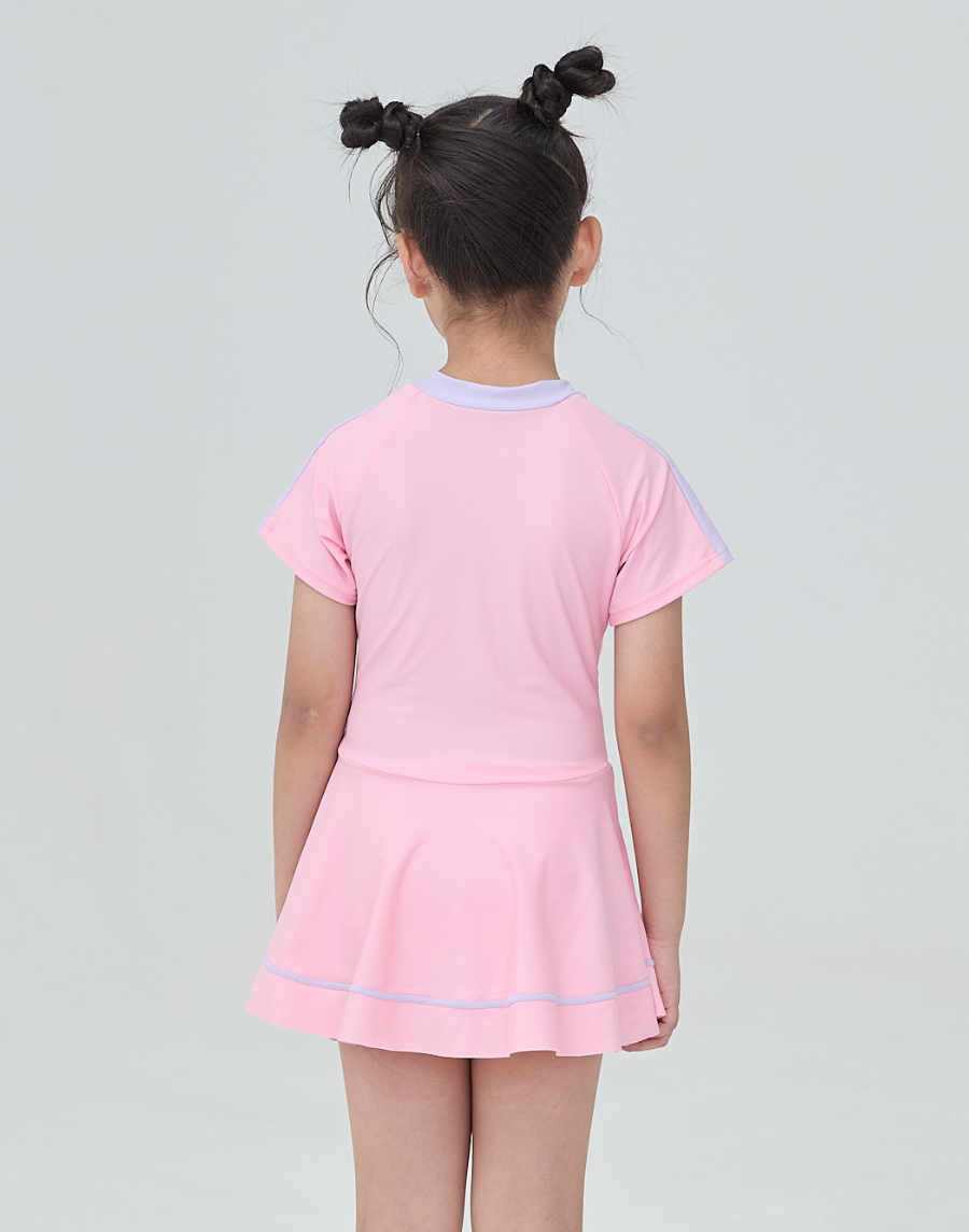 Haolang 櫻粉女童連身裙泳裝26601