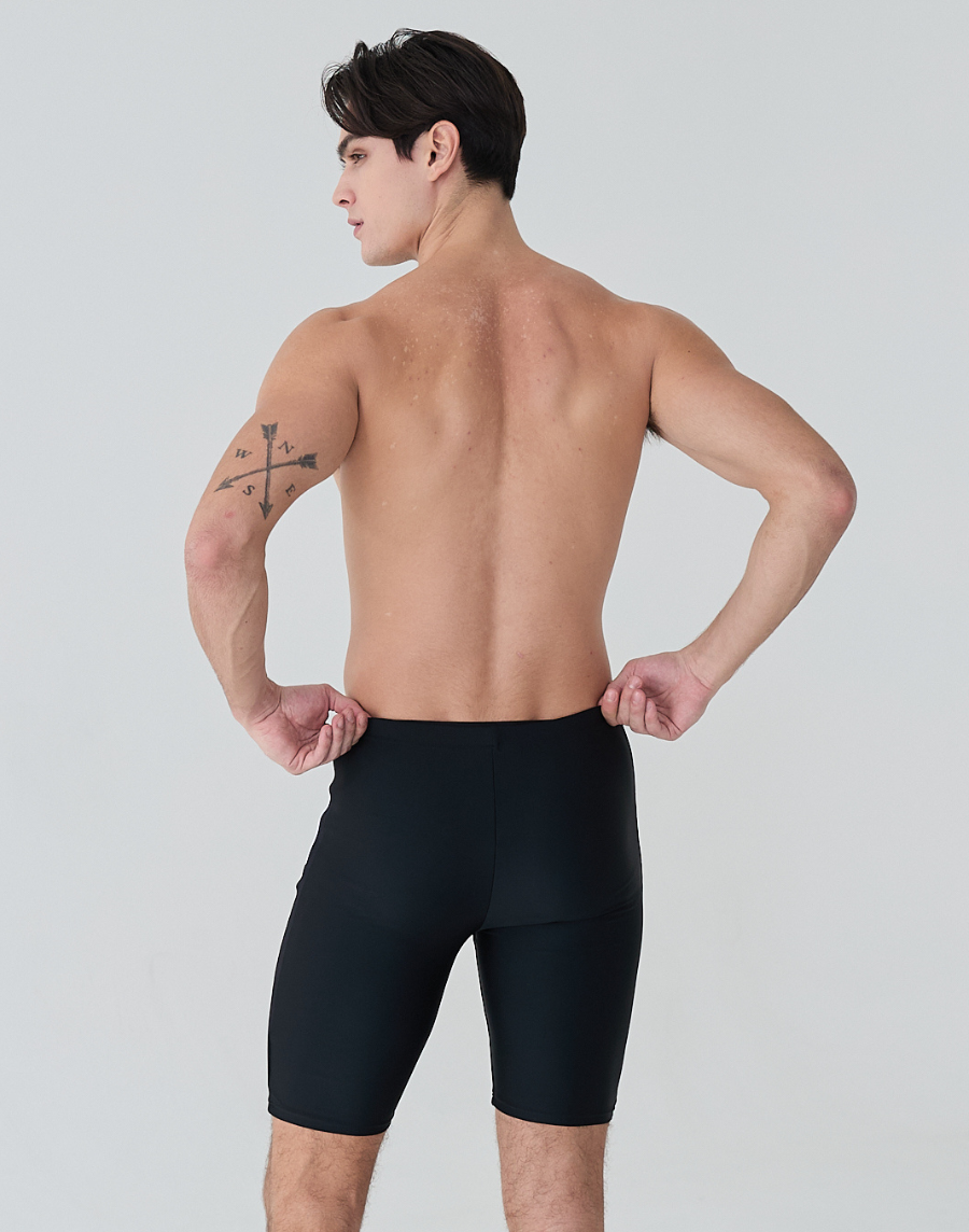 Haolang 經典黑運動七分泳褲