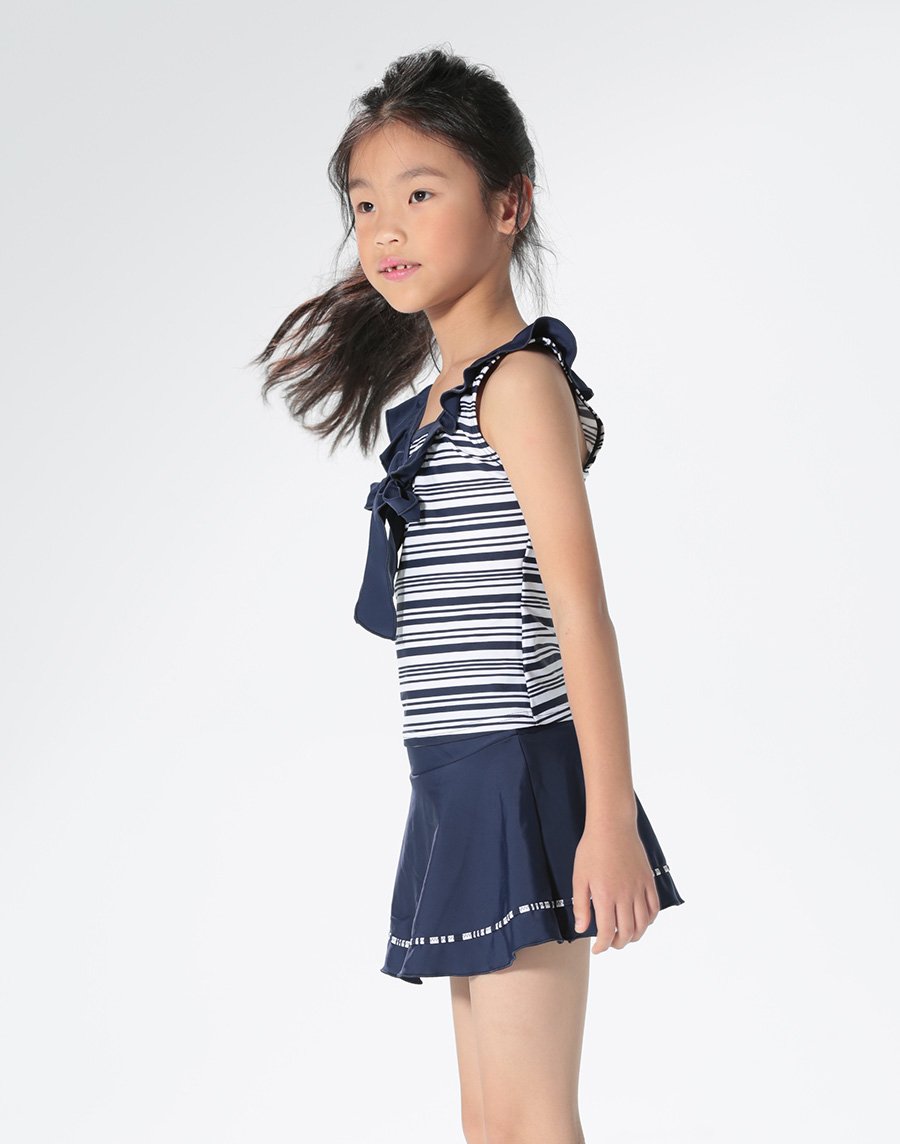 Haolang 水手女童兩件式裙泳衣