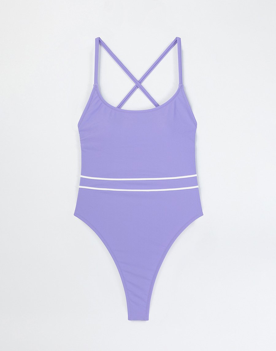 Haolang 香芋紫辣丁連身泳衣
