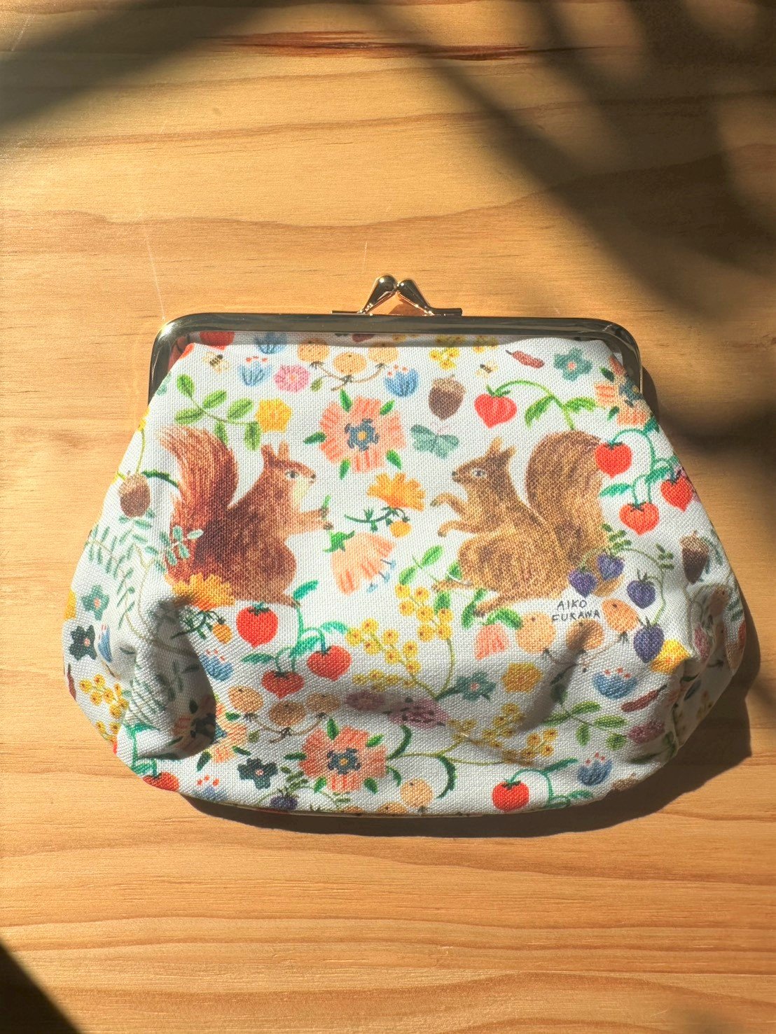 布川愛子 帆布皮夾化妝包 squirrel garden