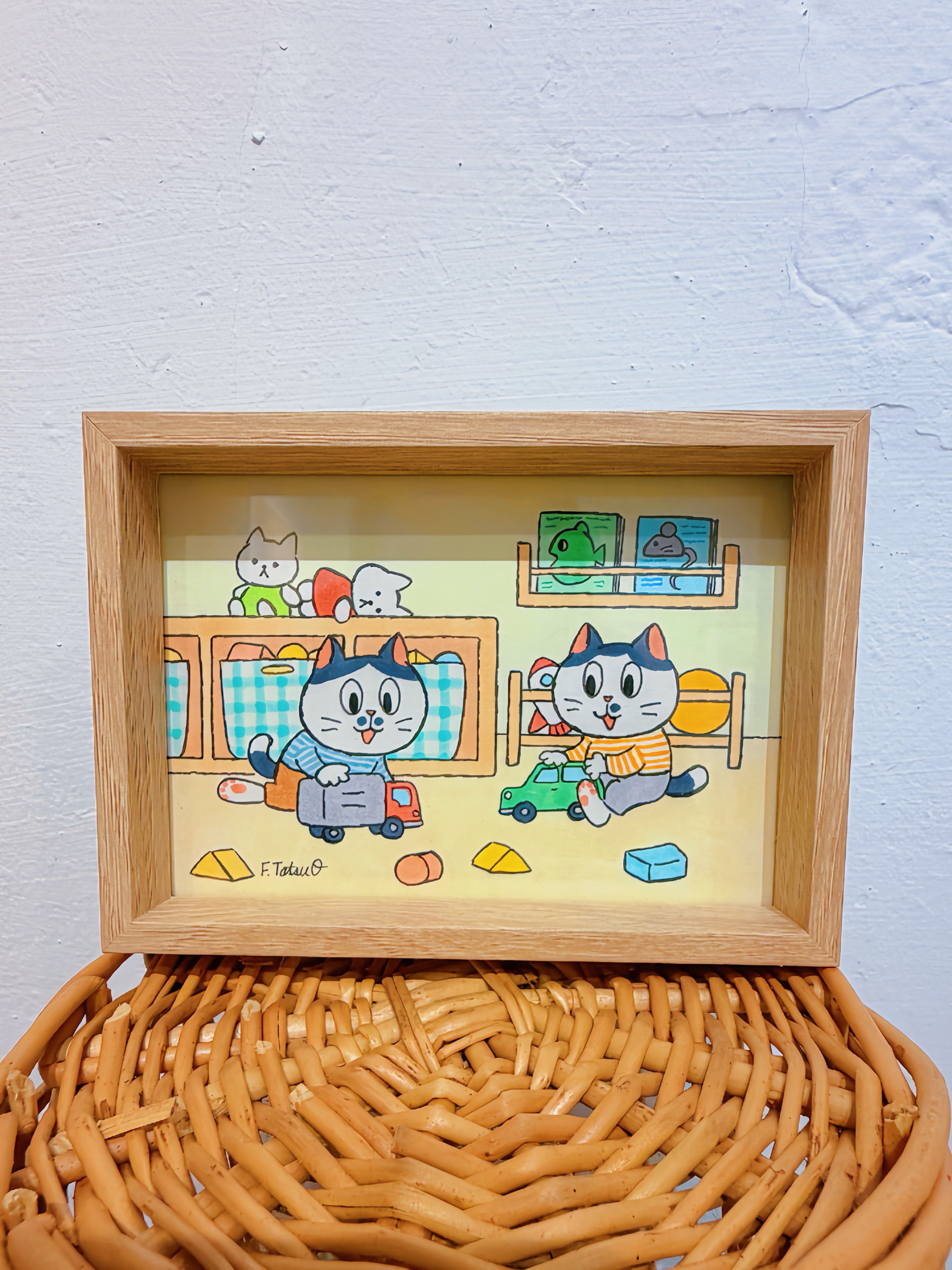 【作者原畫作品】古澤龍男老師迷你原畫 玩樂貓