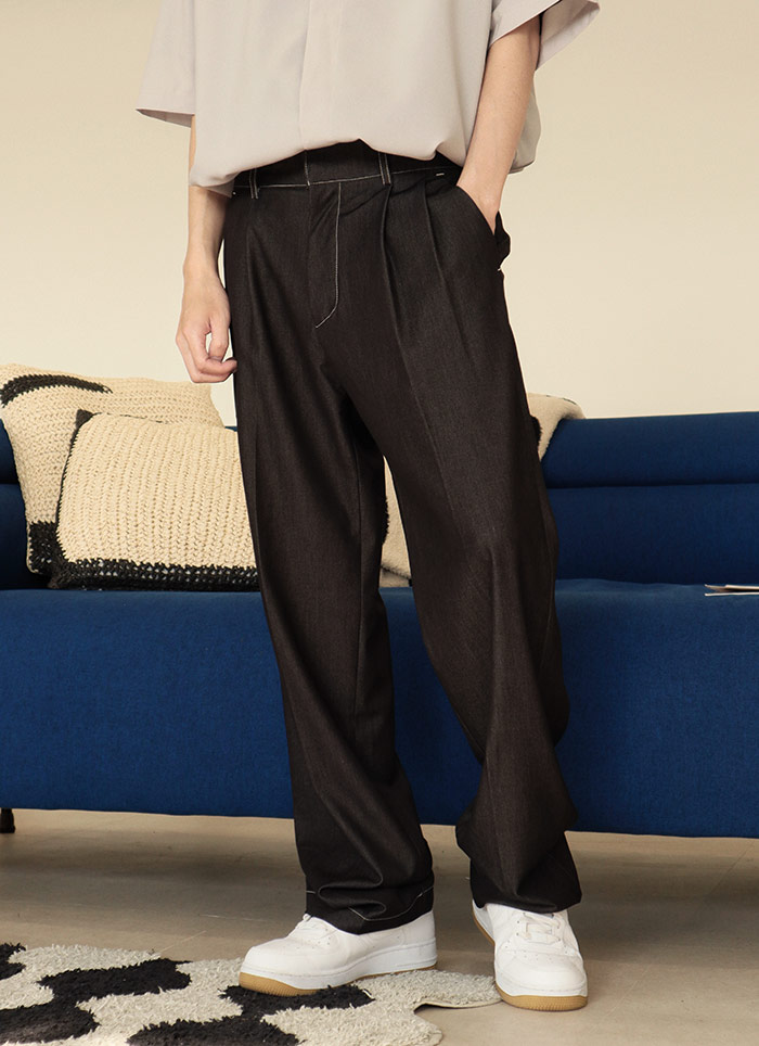 【 Giusto 】韓國空運軟料牛仔垂墜感寬褲