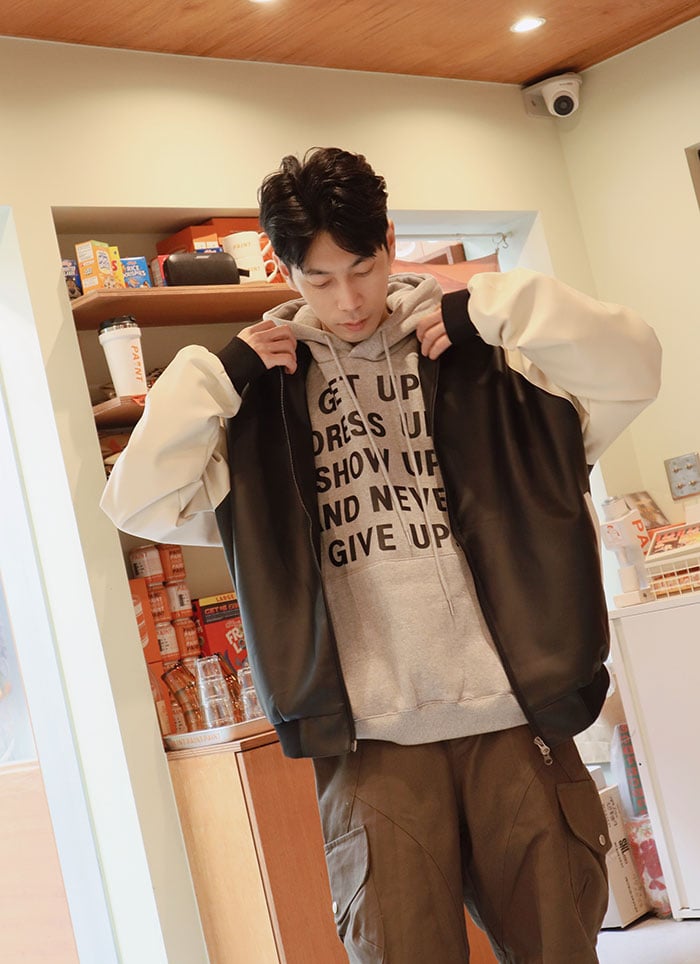 【 Giusto 】配色拼接質感皮衣外套