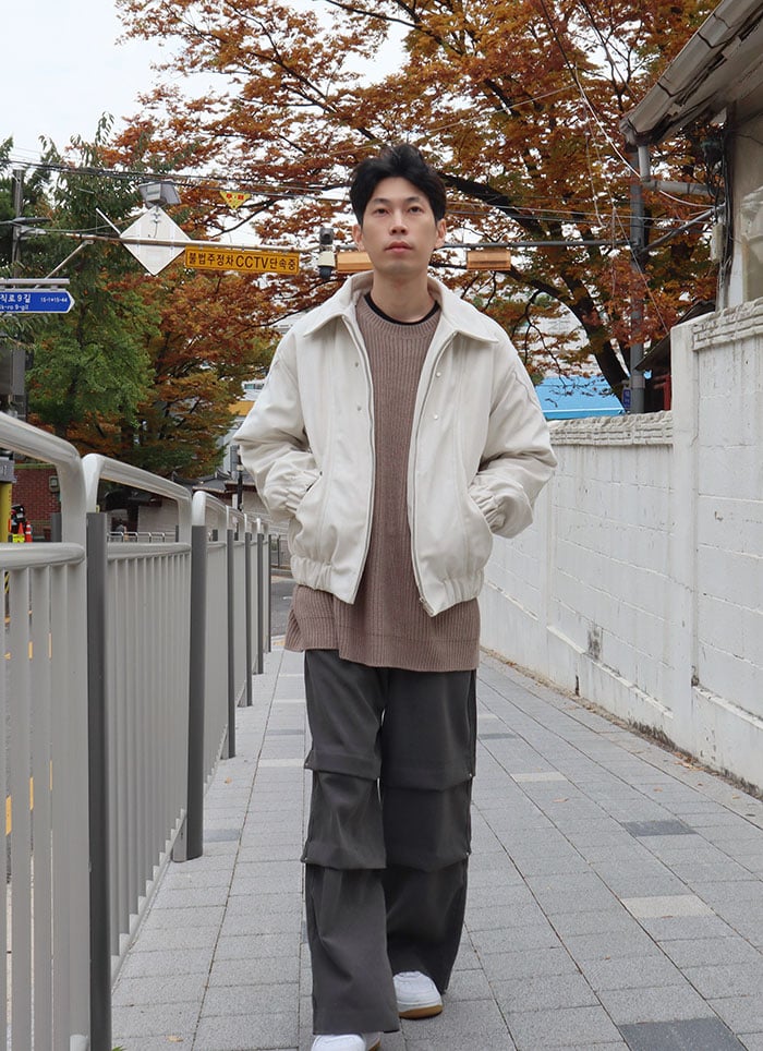 【 Giusto 】鋪棉小翻領車線釘釦保暖厚外套