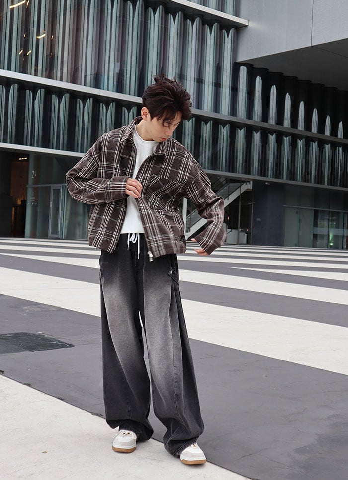 【 Giusto 】熱銷款刷色兩側釘釦彎刀褲