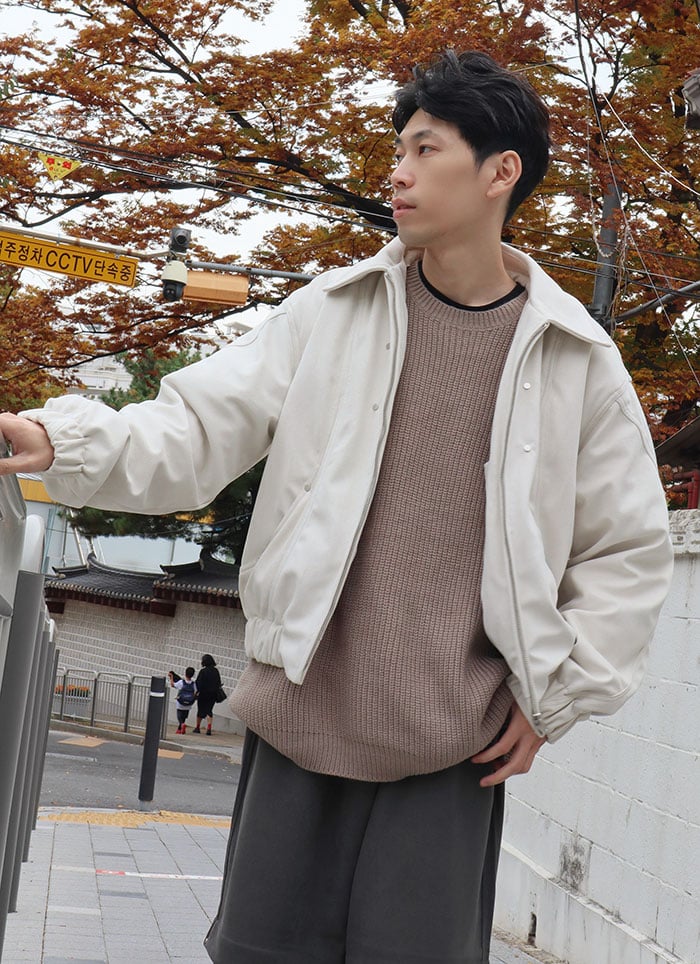 【 Giusto 】鋪棉小翻領車線釘釦保暖厚外套