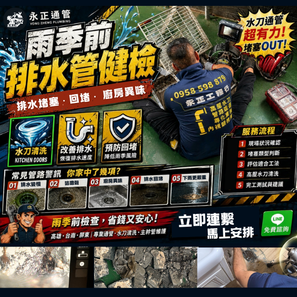 高雄梅雨季前排水管檢驗｜南部通管
