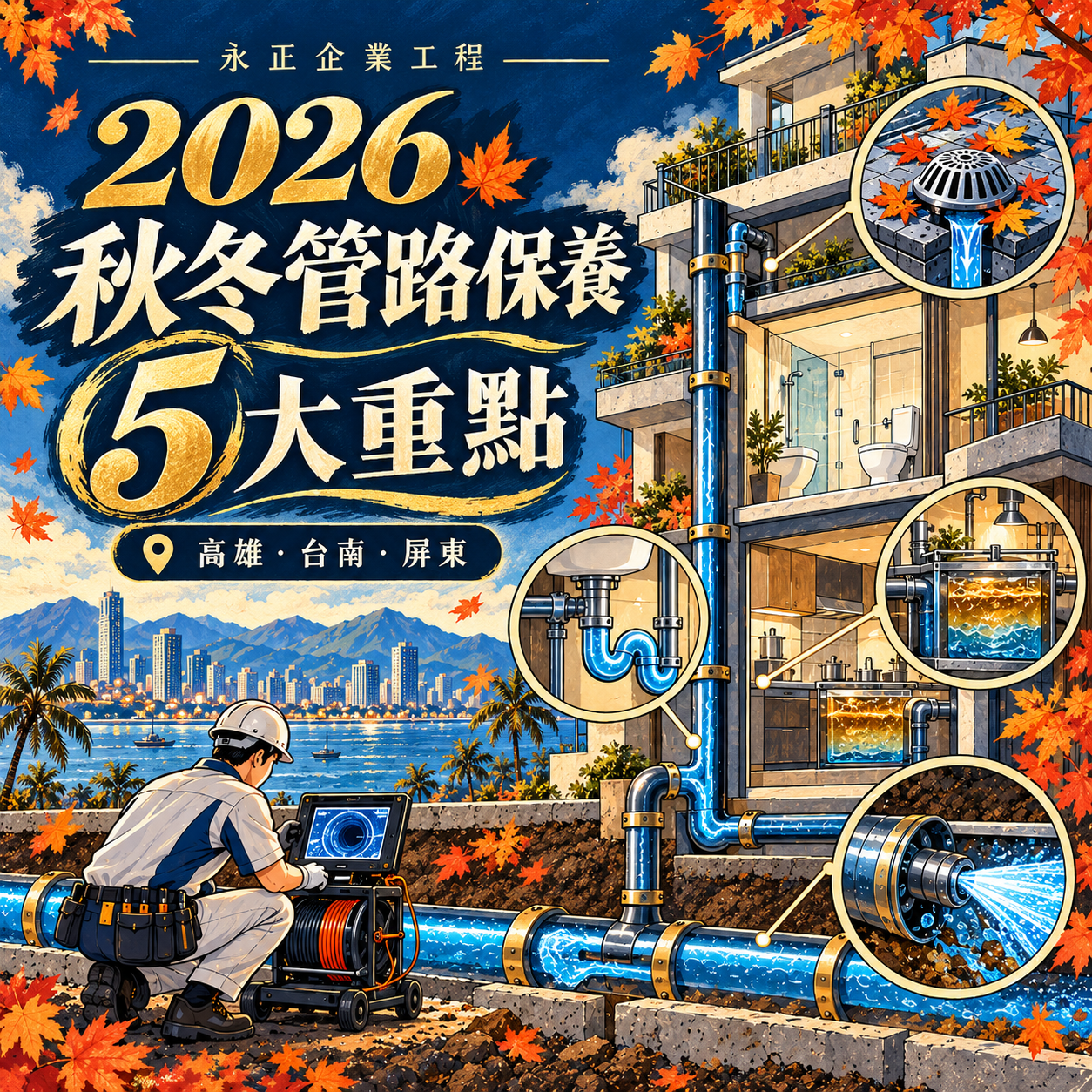 2026管路保養5重點｜高雄台南屏東通管・排水管清洗｜永正企業工程