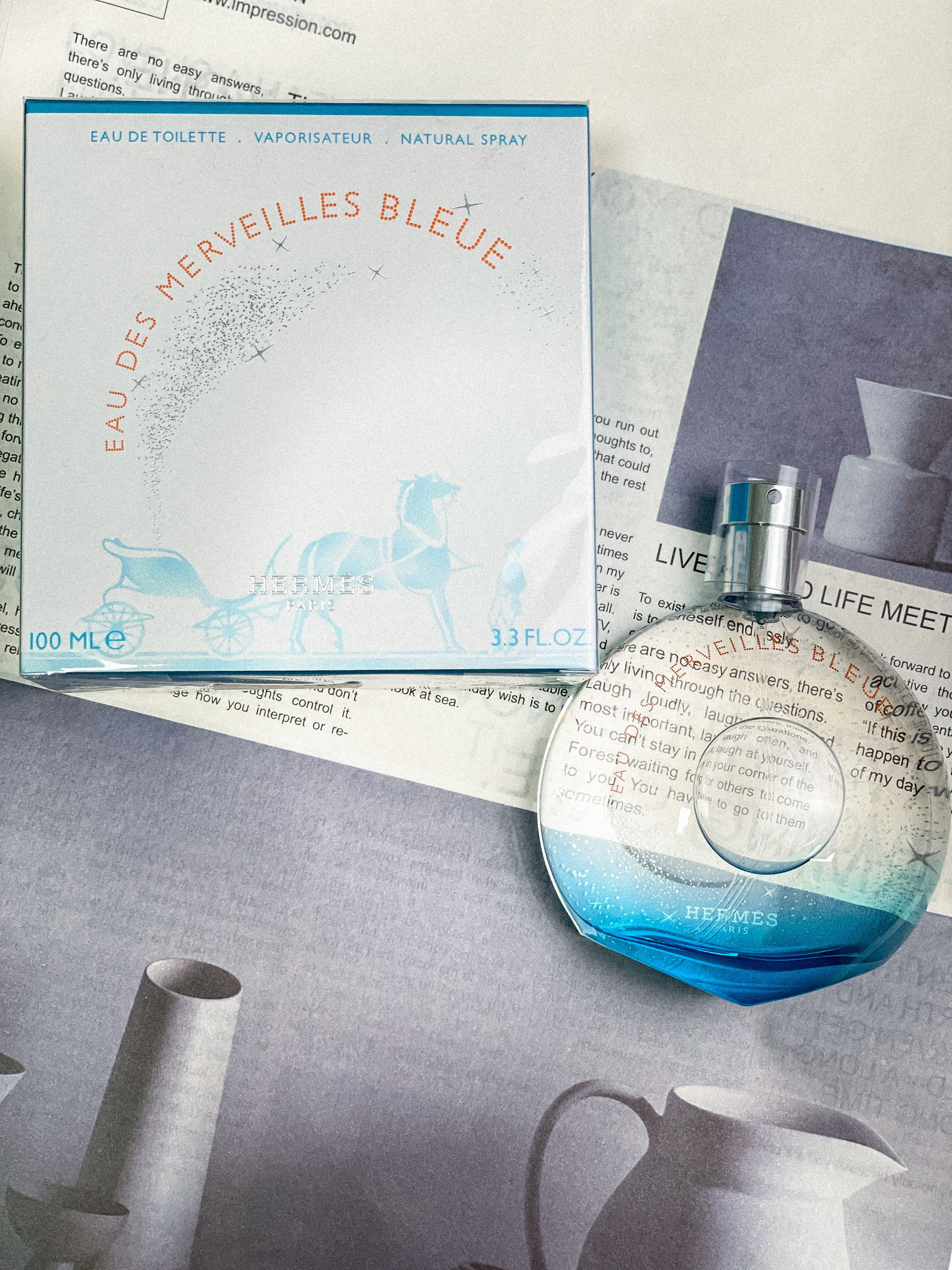 HERMÈS 愛馬仕 藍色橘彩星光Eau des Merveilles Bleue淡香水 100ML