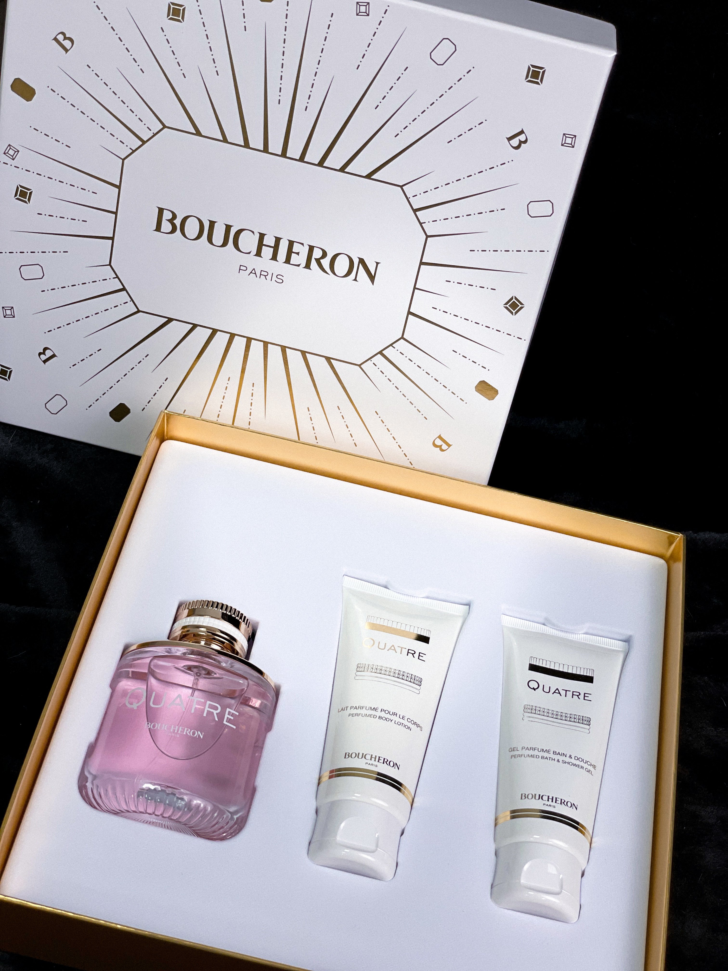 BOUCHERON Quatre 伯瓊經典環戒女性淡香精100ML香精+100沐浴膠+100身體乳