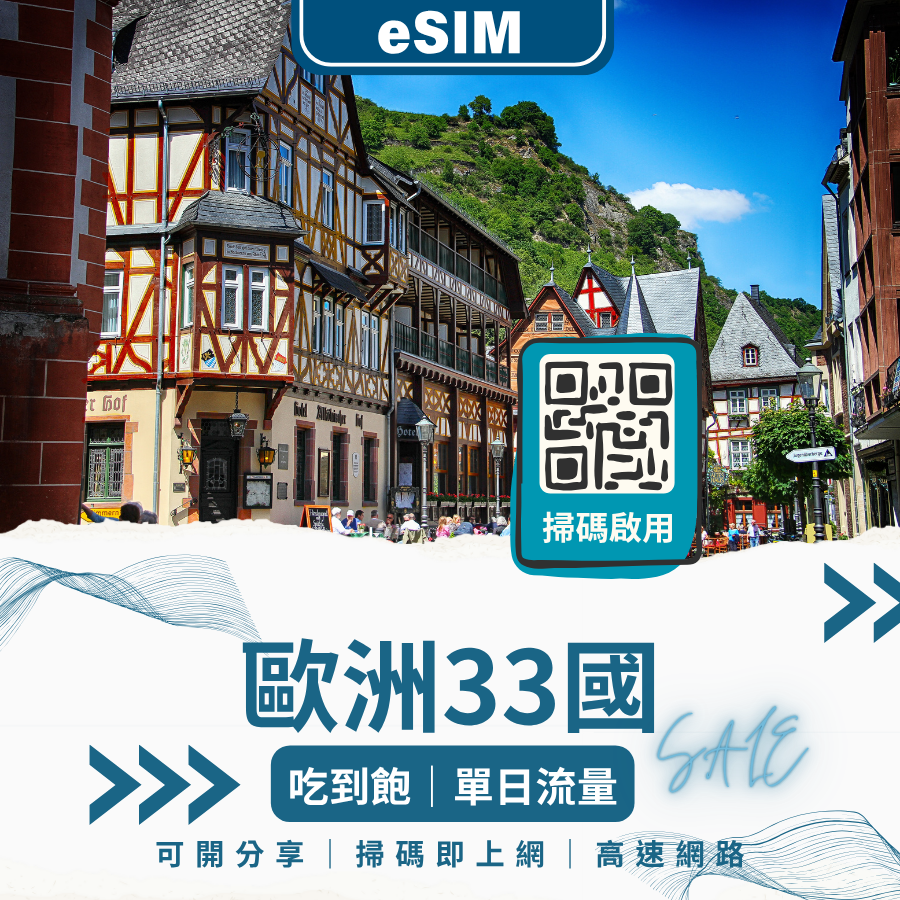 歐洲網路 eSIM｜支援 40 國上網｜自由選流量與天數