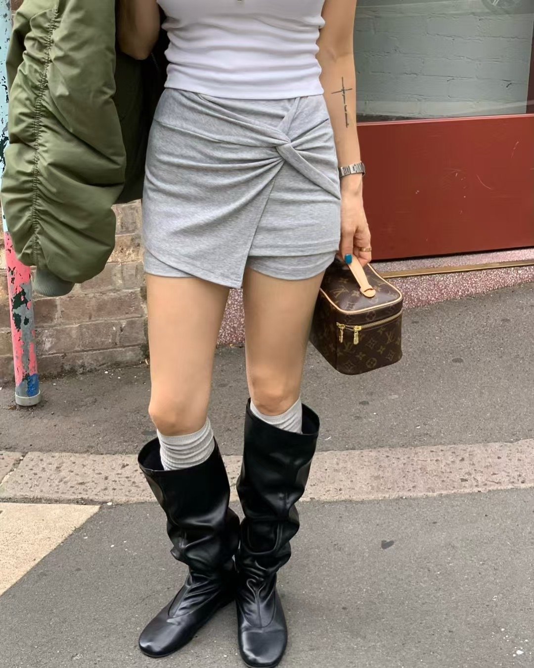 ♡正韓♡扭結不規則棉褲裙