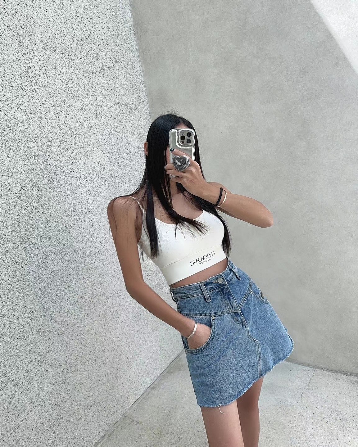 ♡正韓♡下擺印字bar top