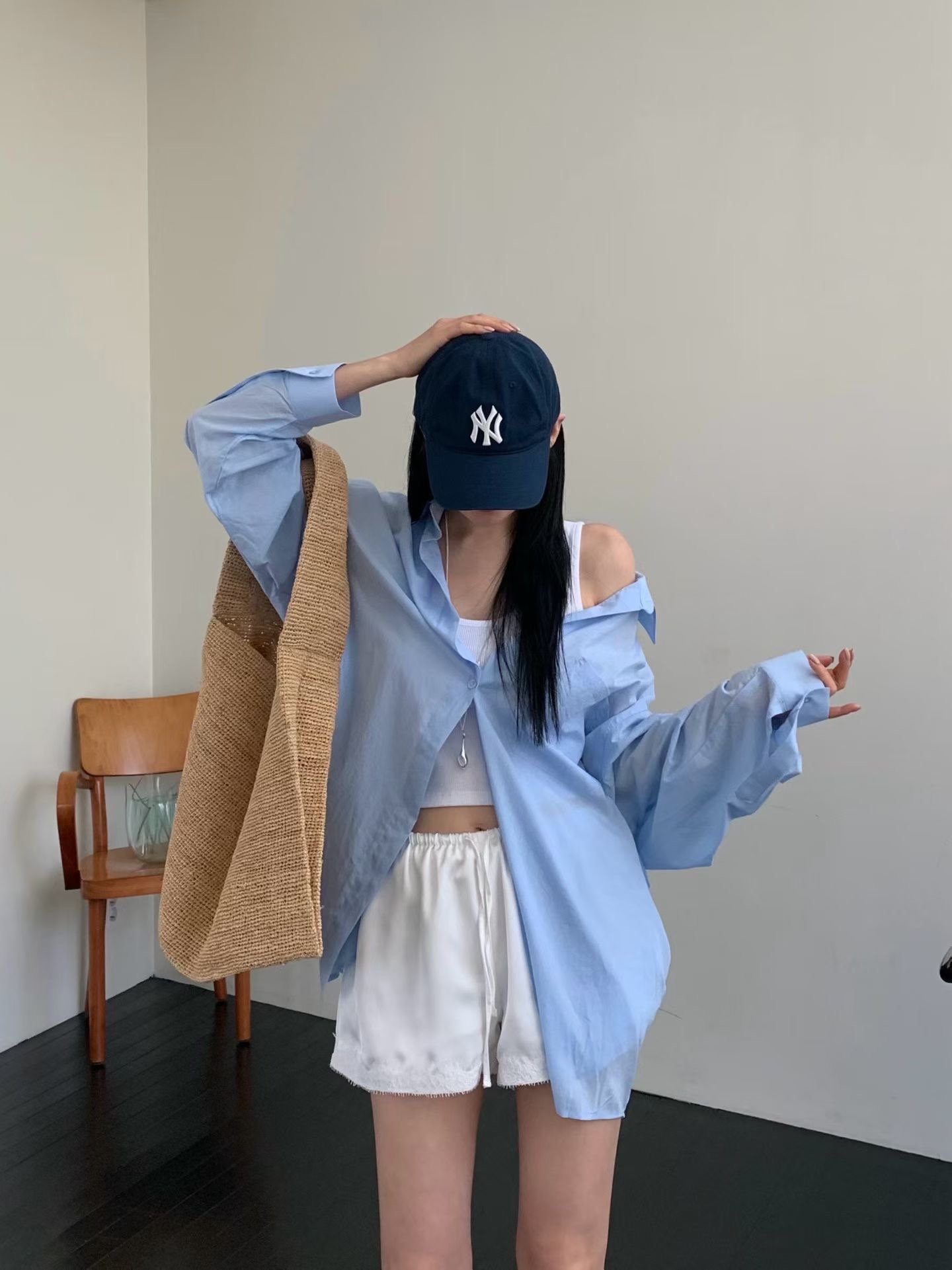 ♡正韓♡不易皺前短後長襯衫