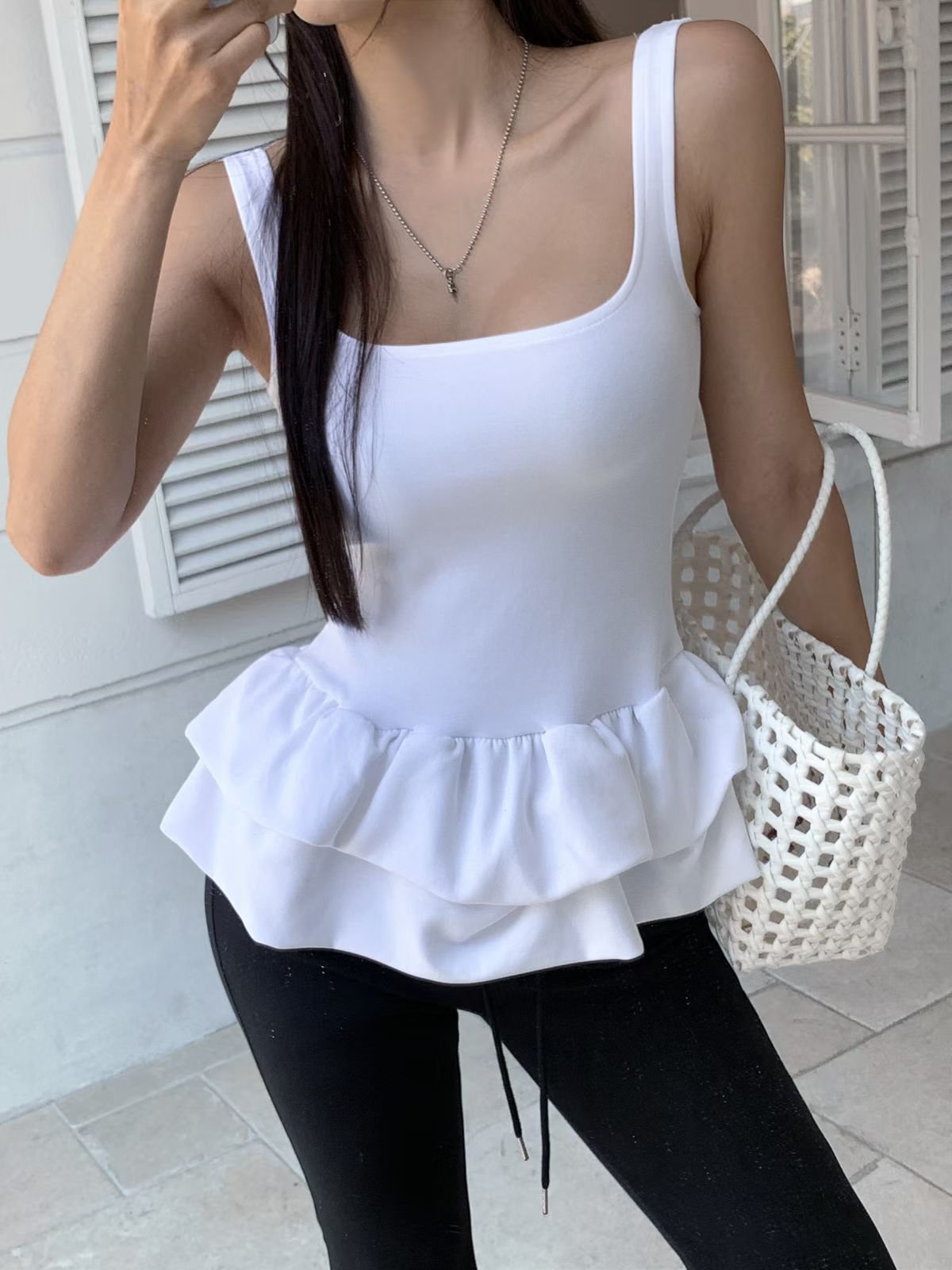 ♡正韓♡下襬裙擺背心上衣