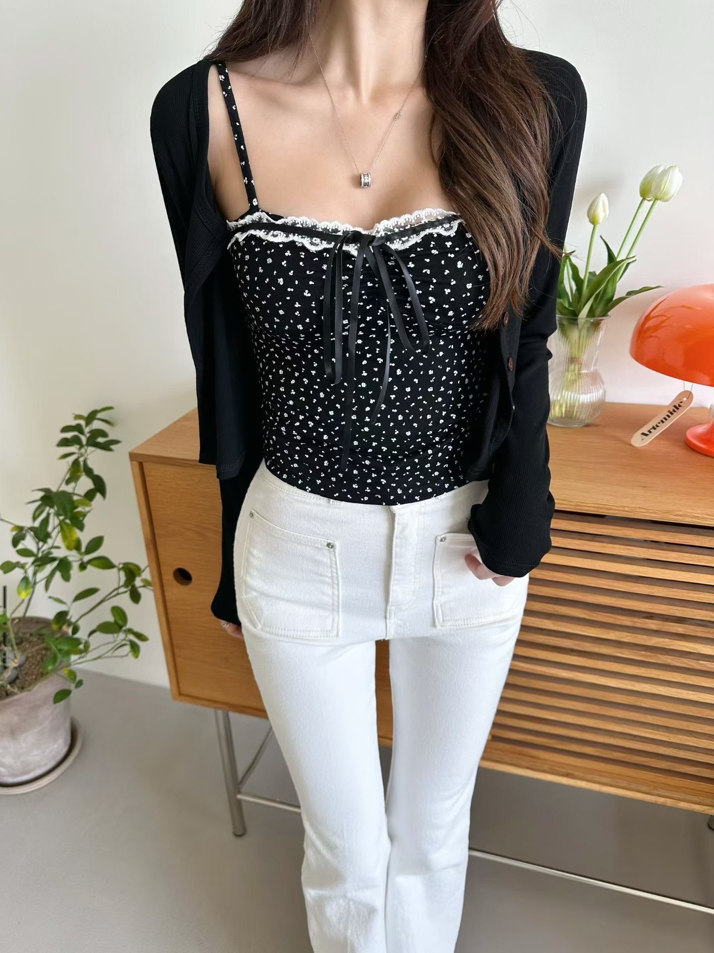 ♡正韓♡小碎花蕾絲兩件式上衣