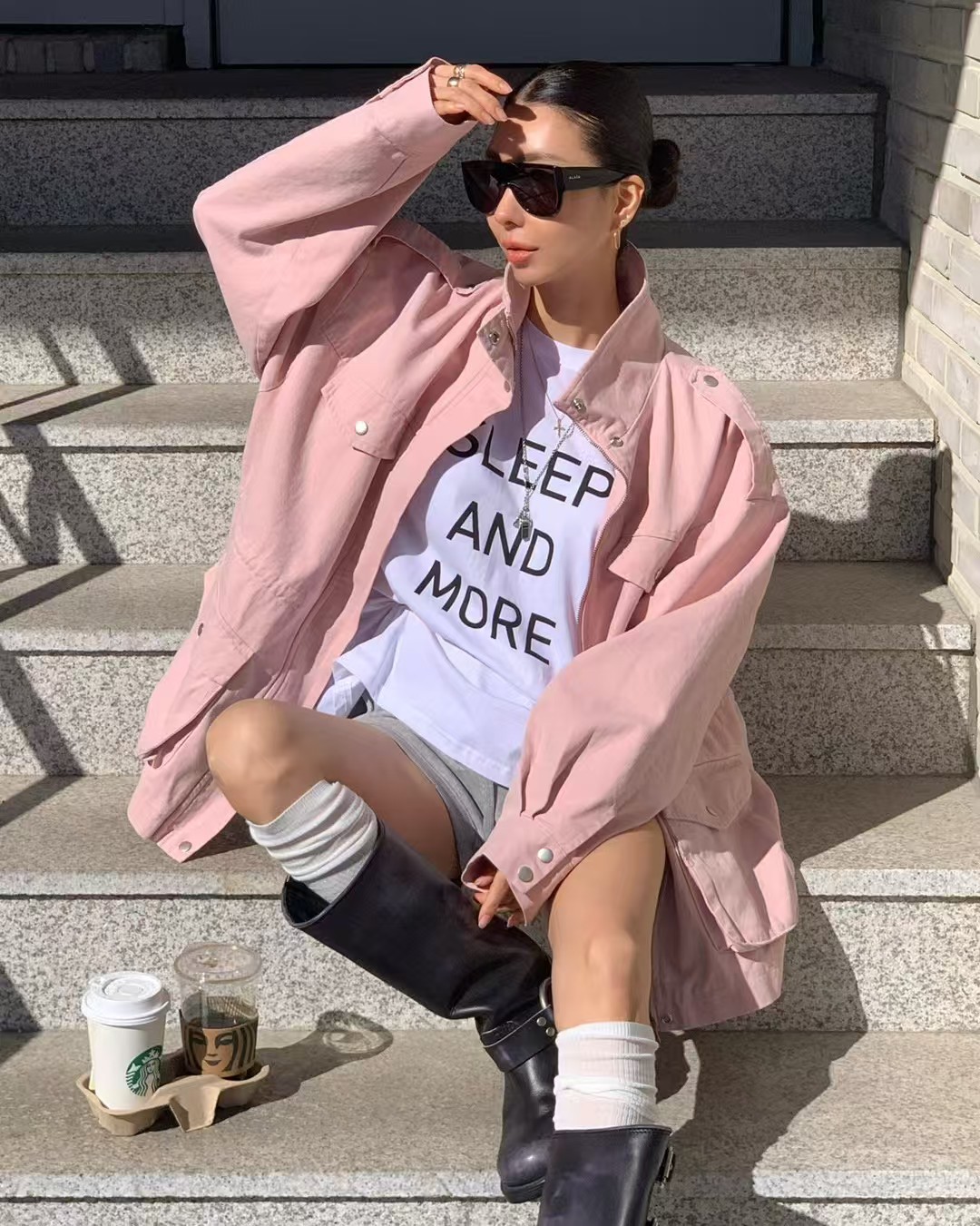 ♡正韓♡縮腰雙邊大口袋風衣外套