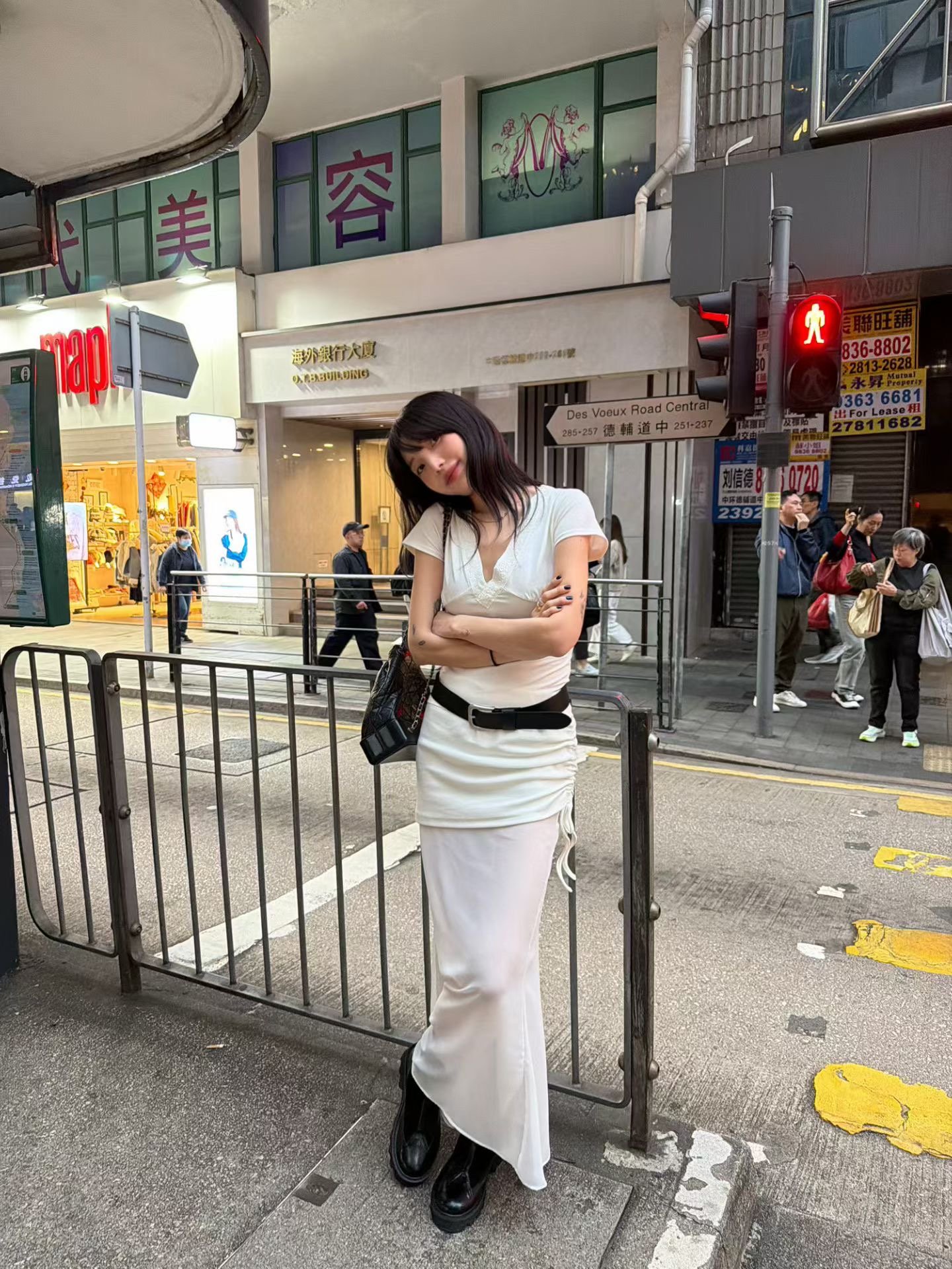 ♡正韓♡側抽繩透膚長裙