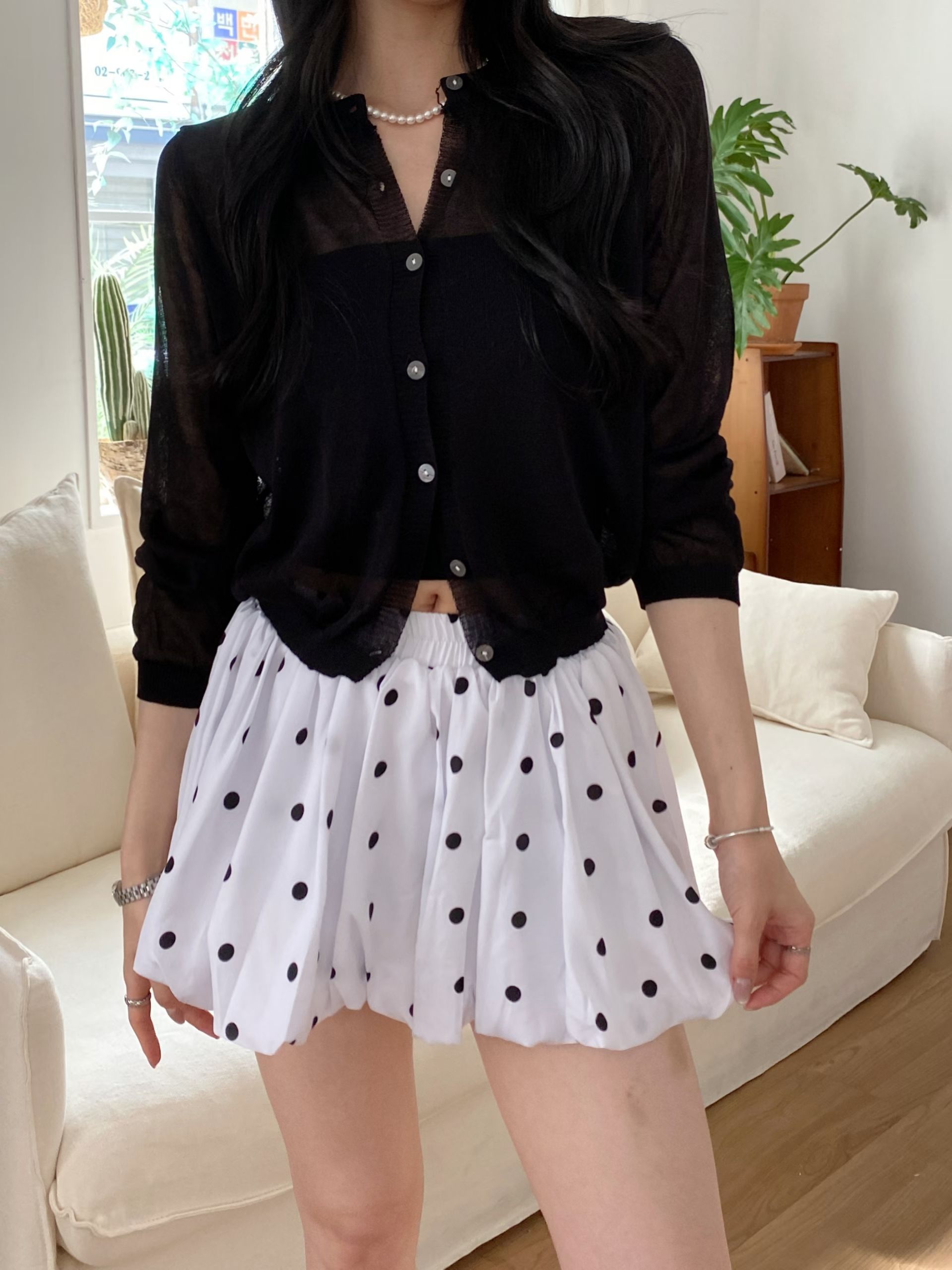 ♡正韓♡波點燈籠褲裙
