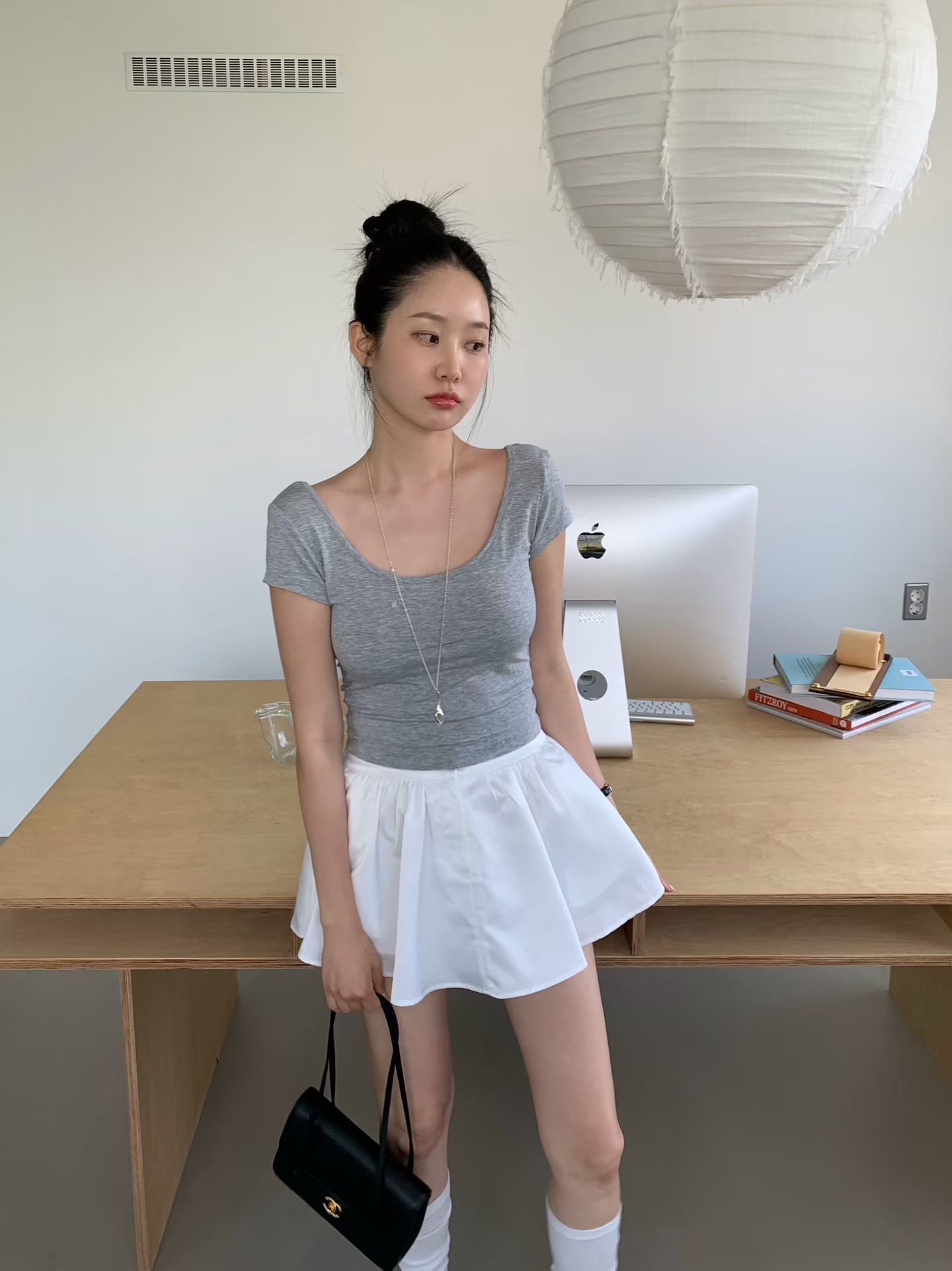 ♡正韓♡月光後鬆緊傘裙