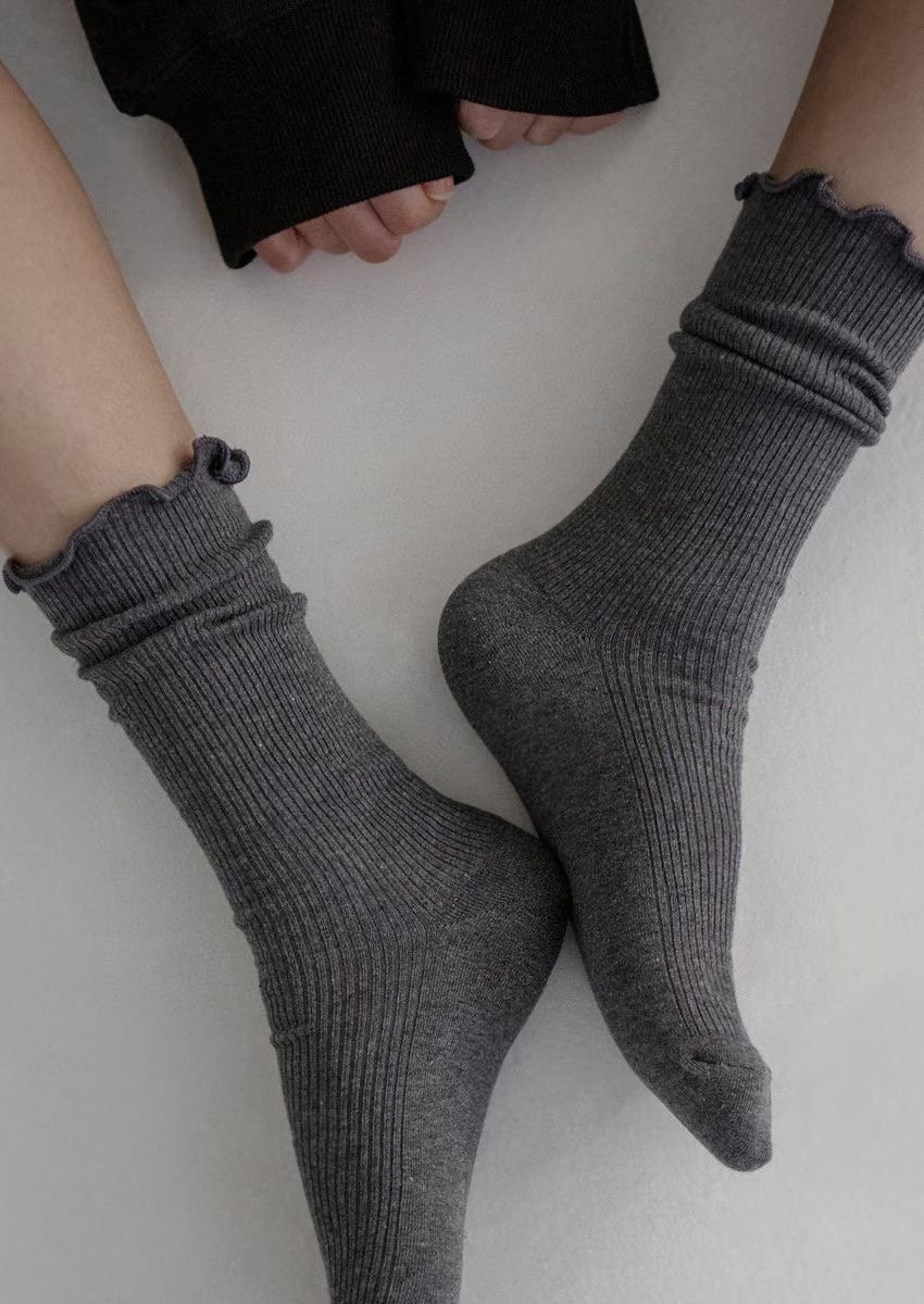 ♡正韓♡木耳捲邊堆堆襪