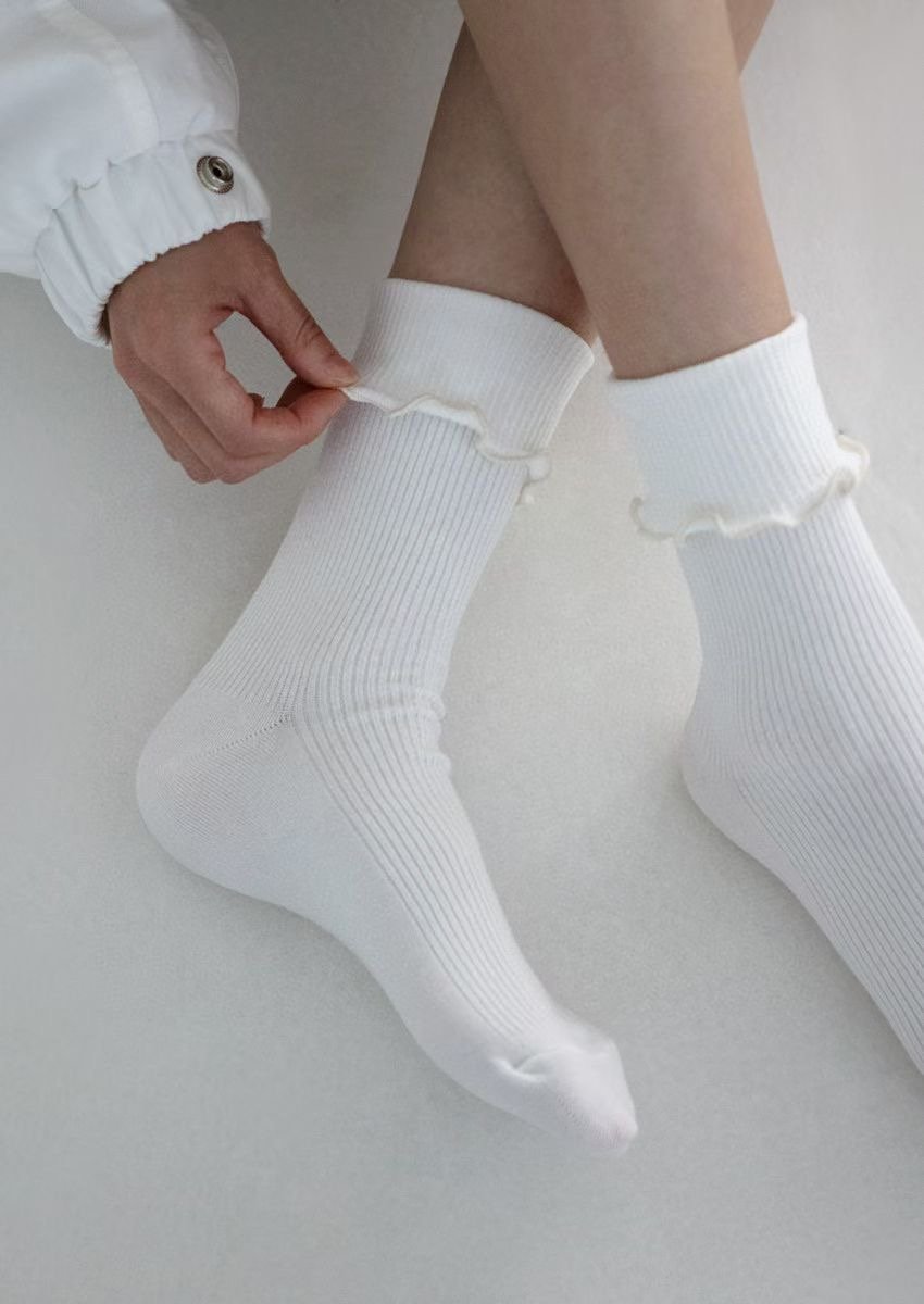 ♡正韓♡木耳捲邊堆堆襪