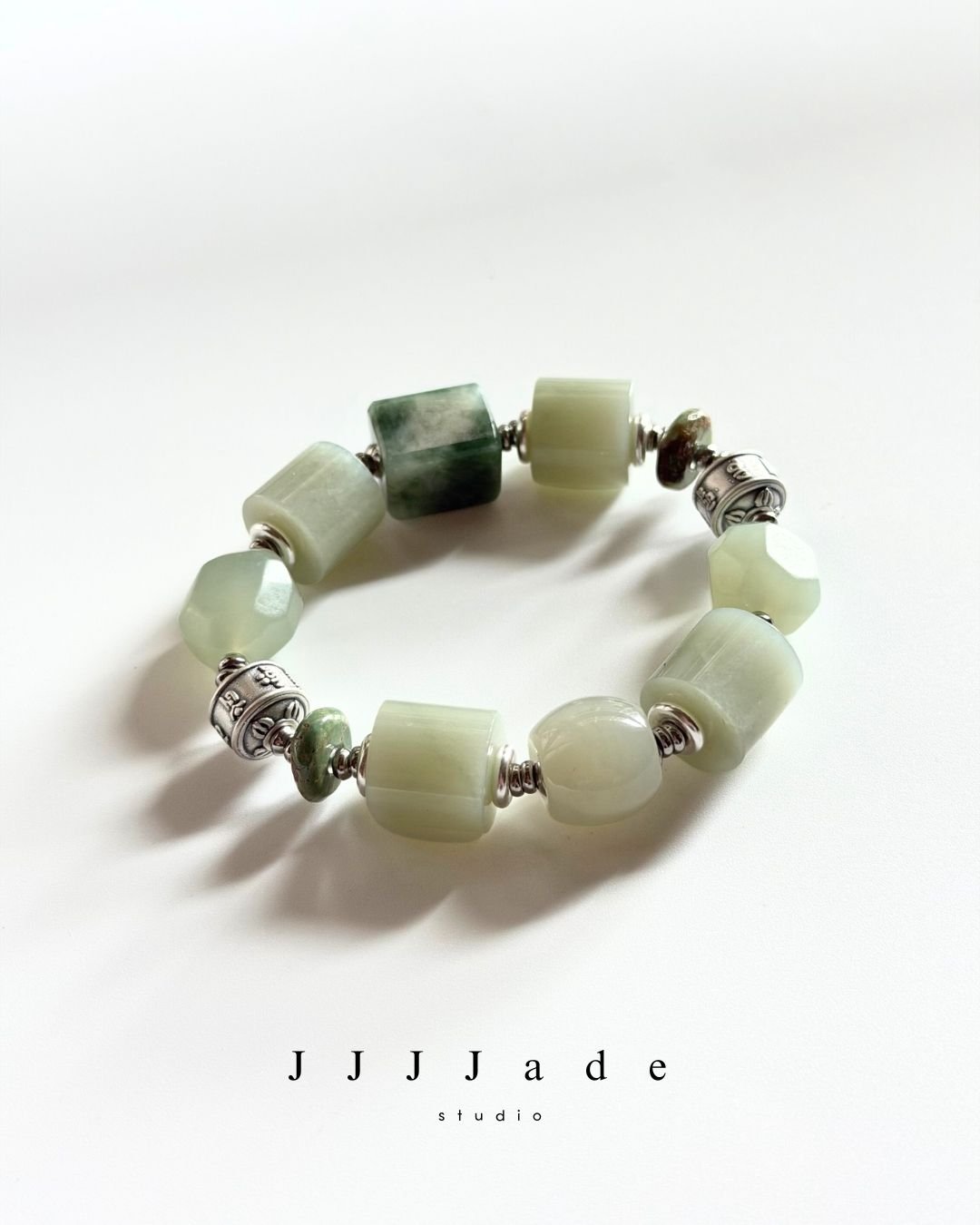 T330 佀霽 | 和田玉翠青手串