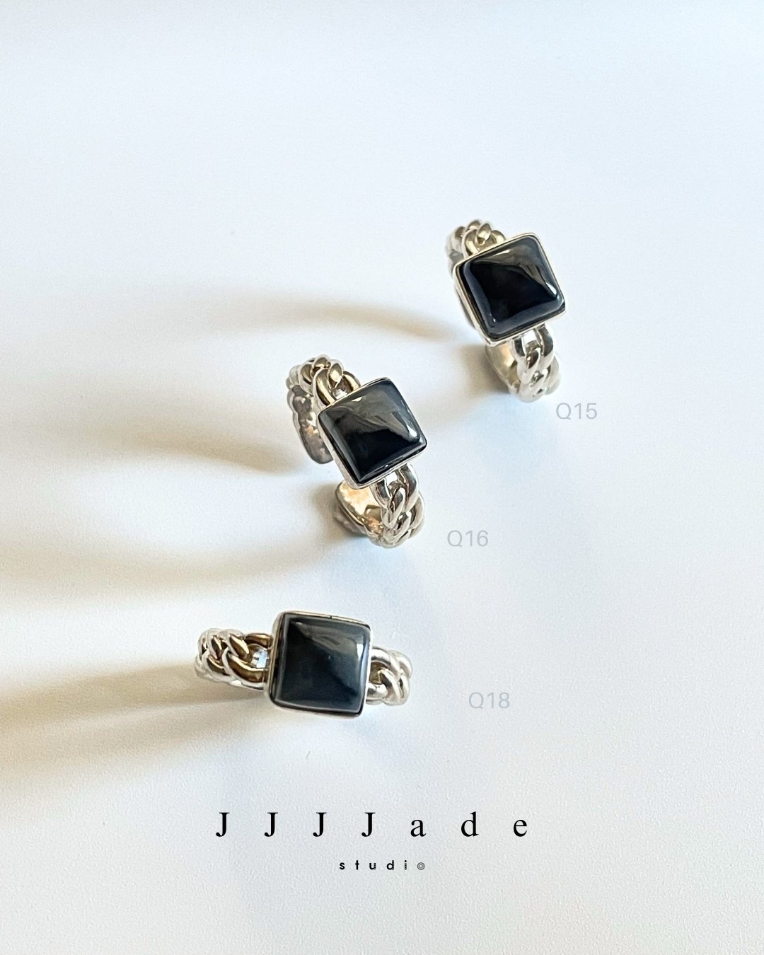 Q16 17 18 指界 | 銀鑲戒指