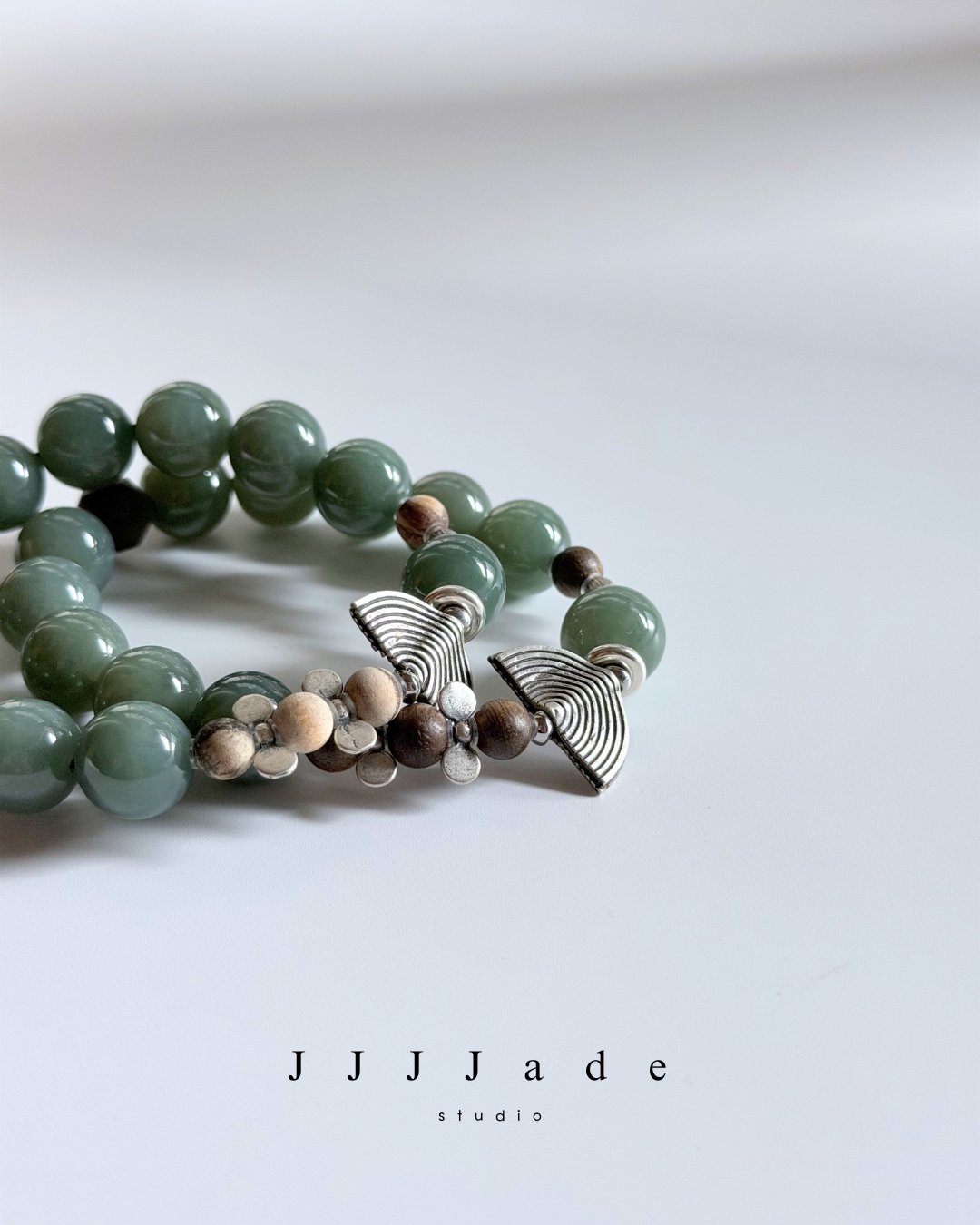 T347  時迥 | 和田玉且末藍手串