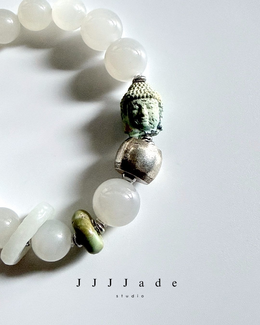 T325 寬蒼 |和田玉手串