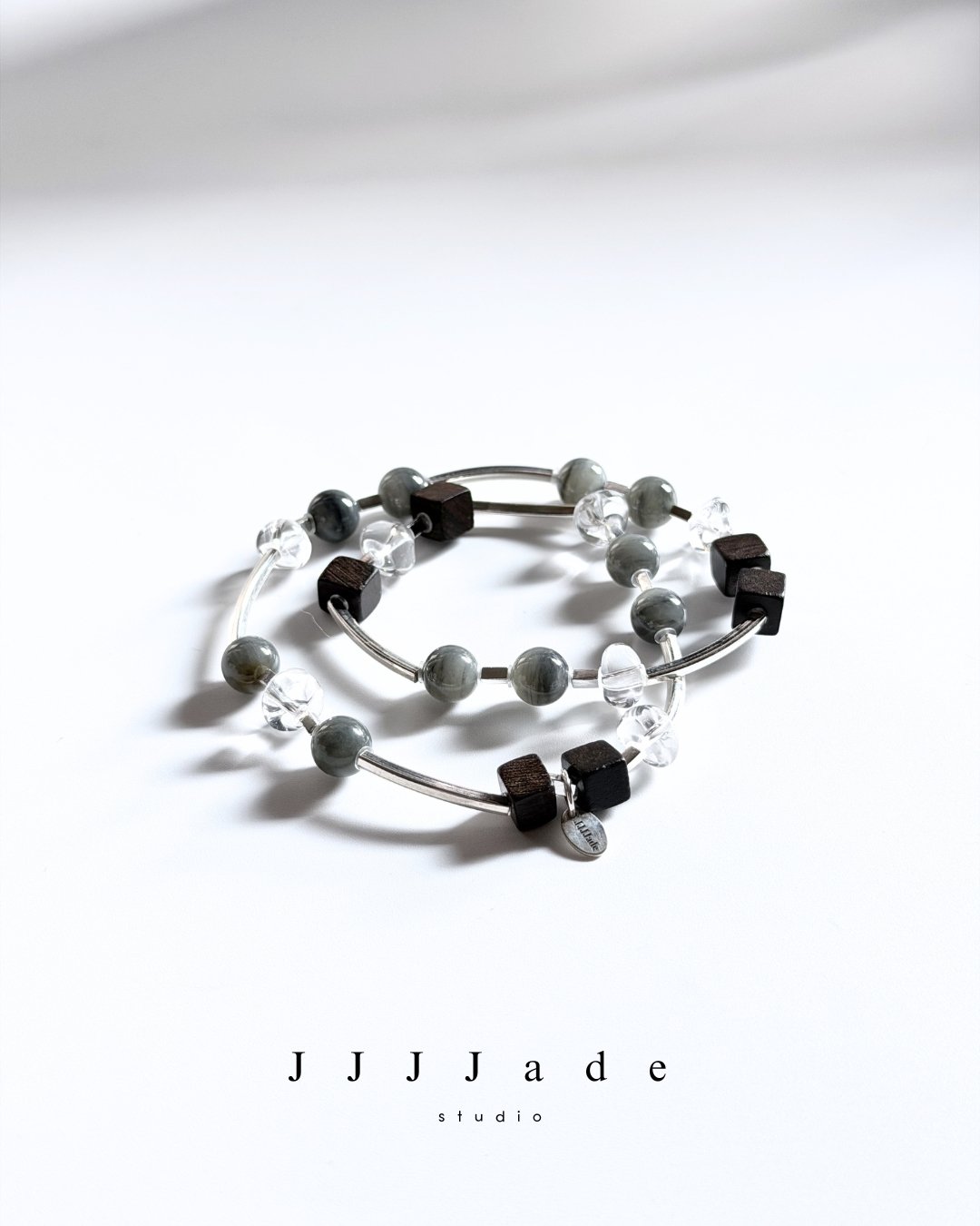 T346 凝點 | 和田玉籽料青花雙圈手串