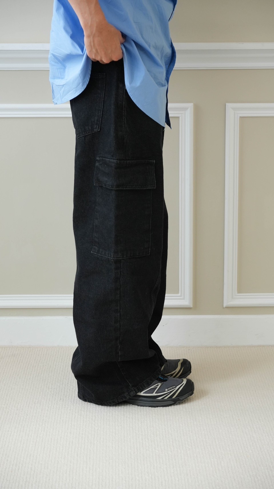 Stitch Denim Wide Jeans