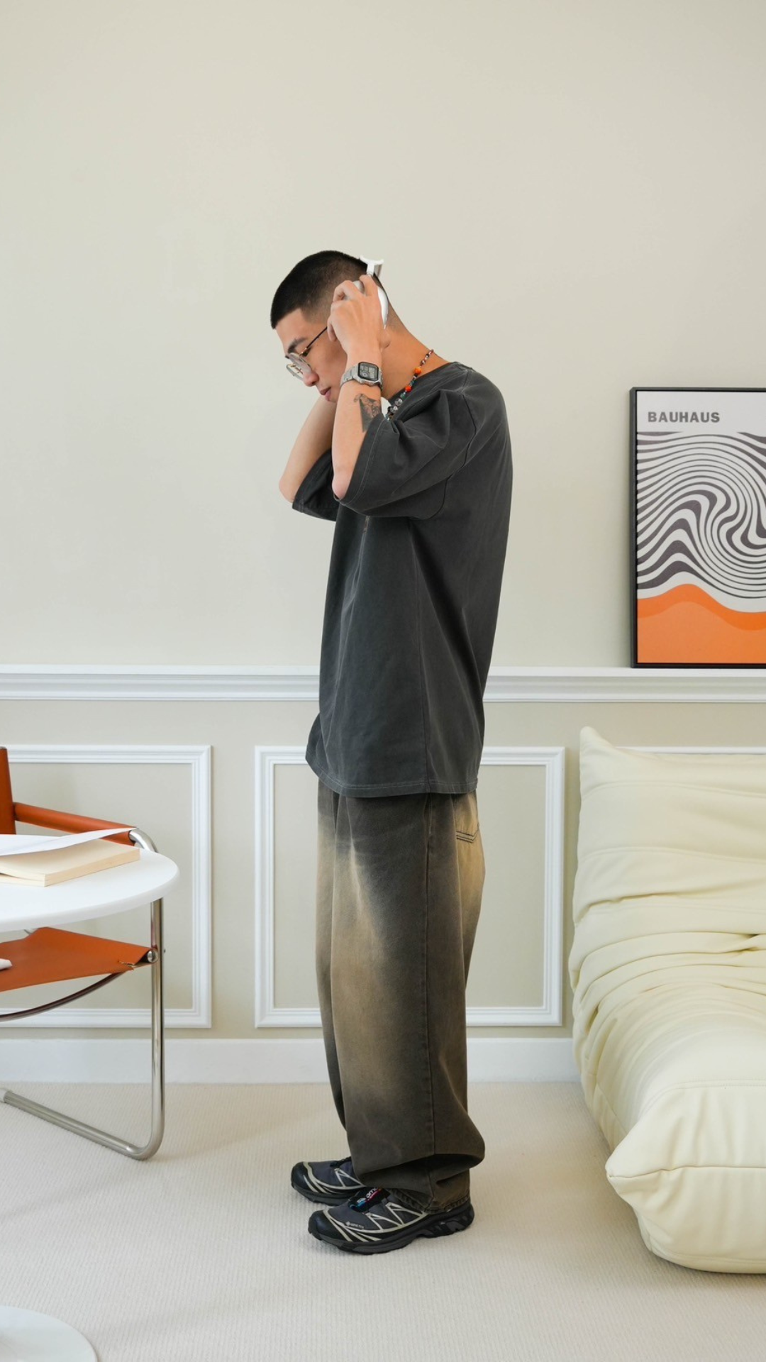 Aged-wash Wide Pants