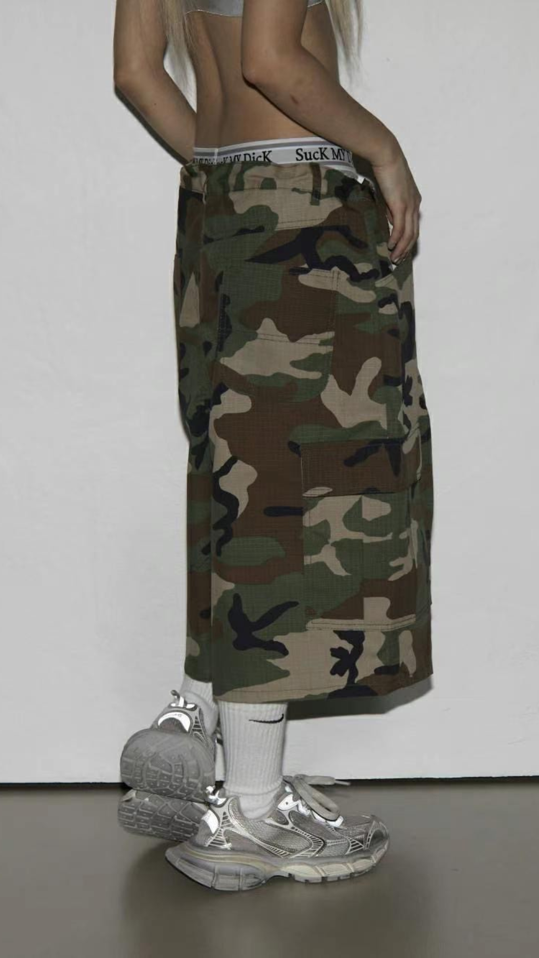 Oversized Camo Cargo Shorts