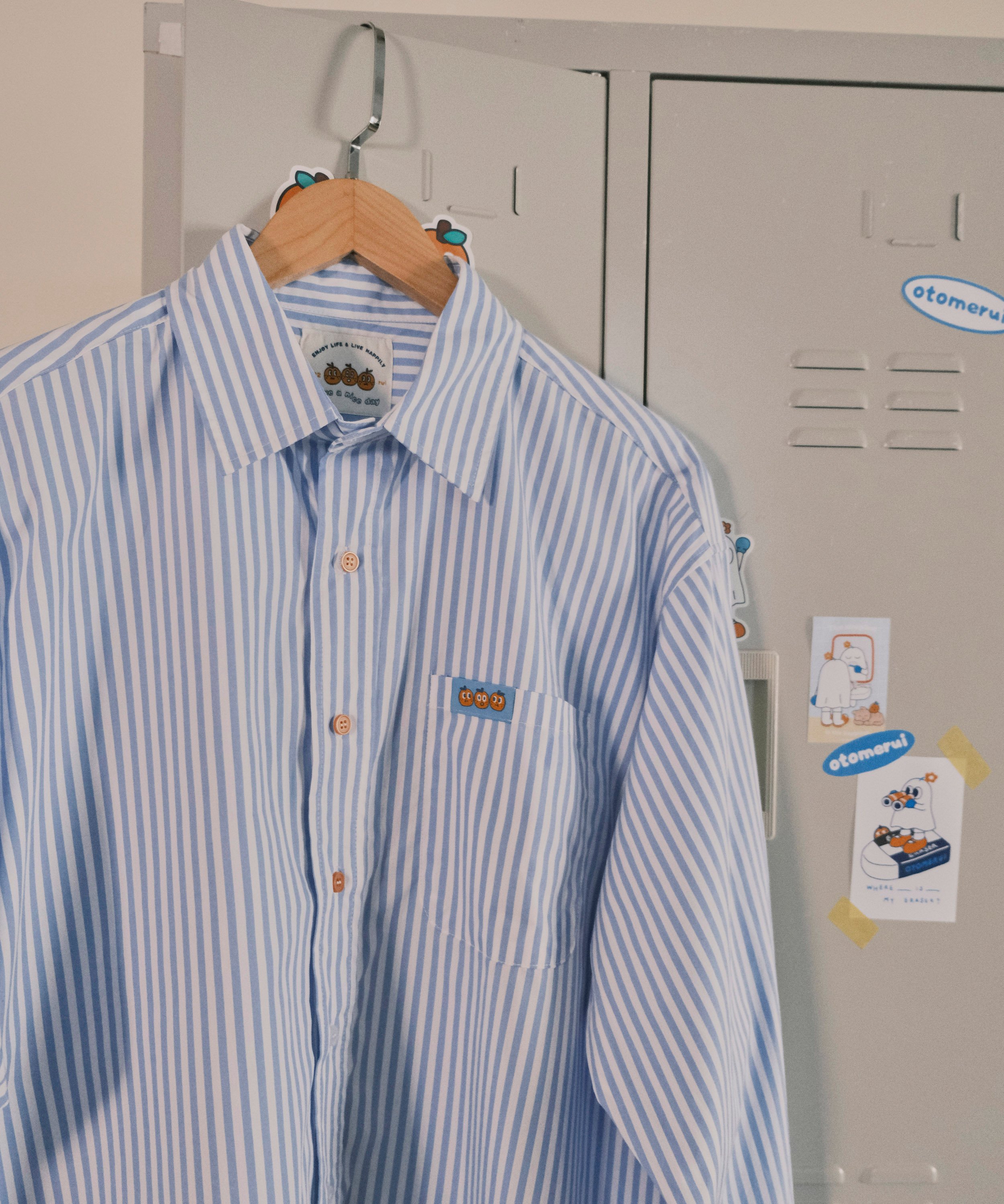 桔利小標 寬版條紋襯衫