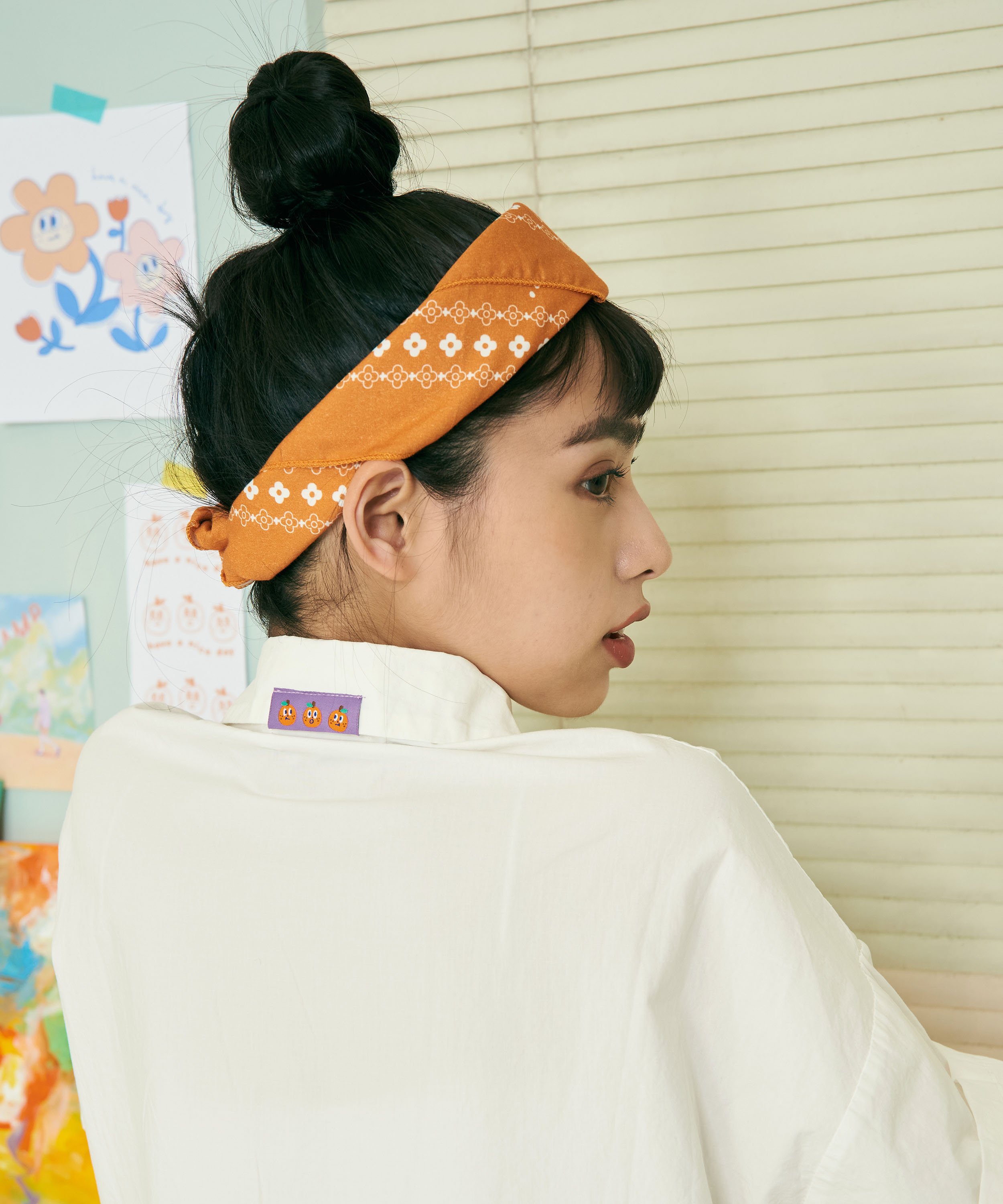 桔利花花變形蟲 方巾