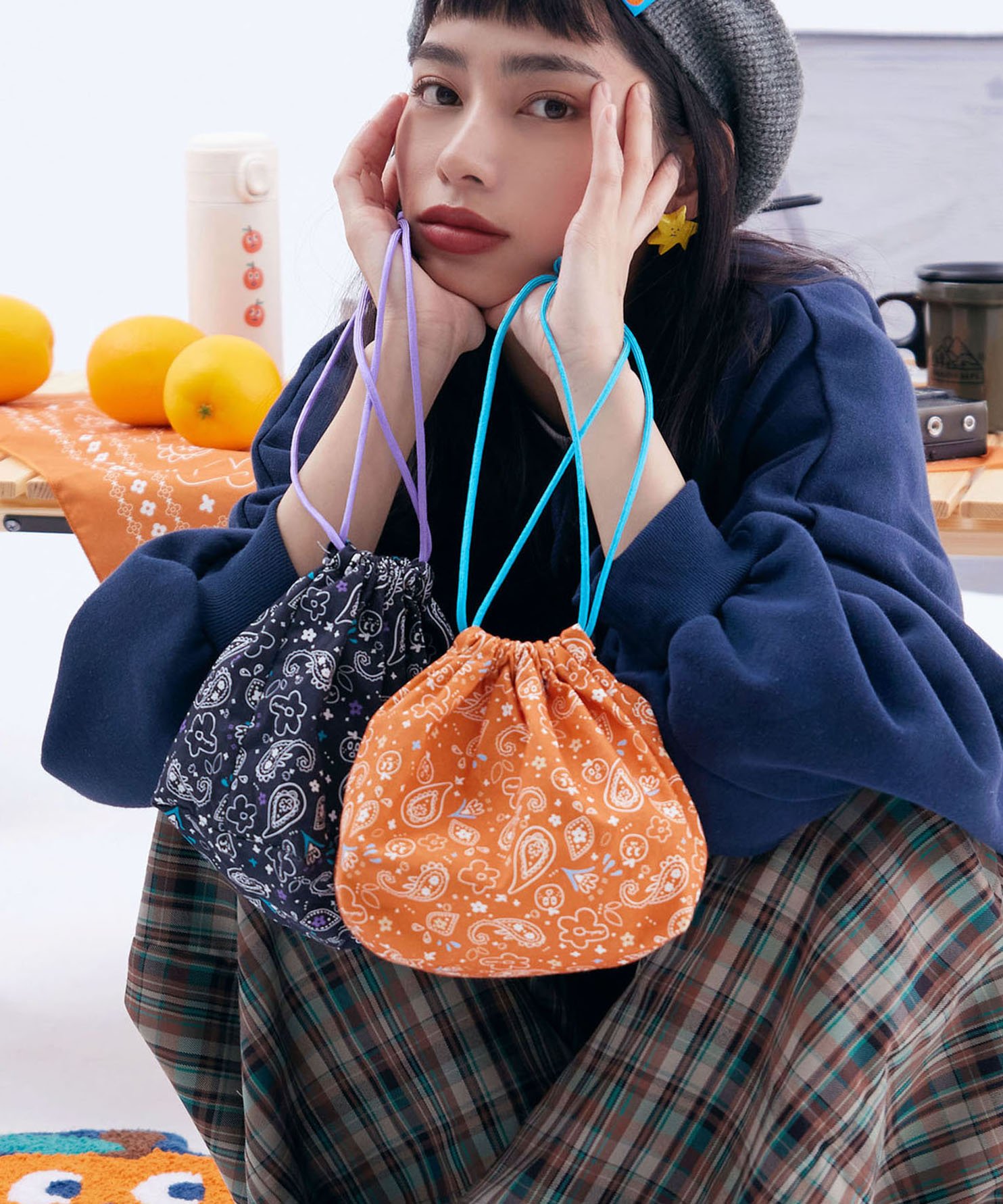 桔利花變型蟲 束口袋