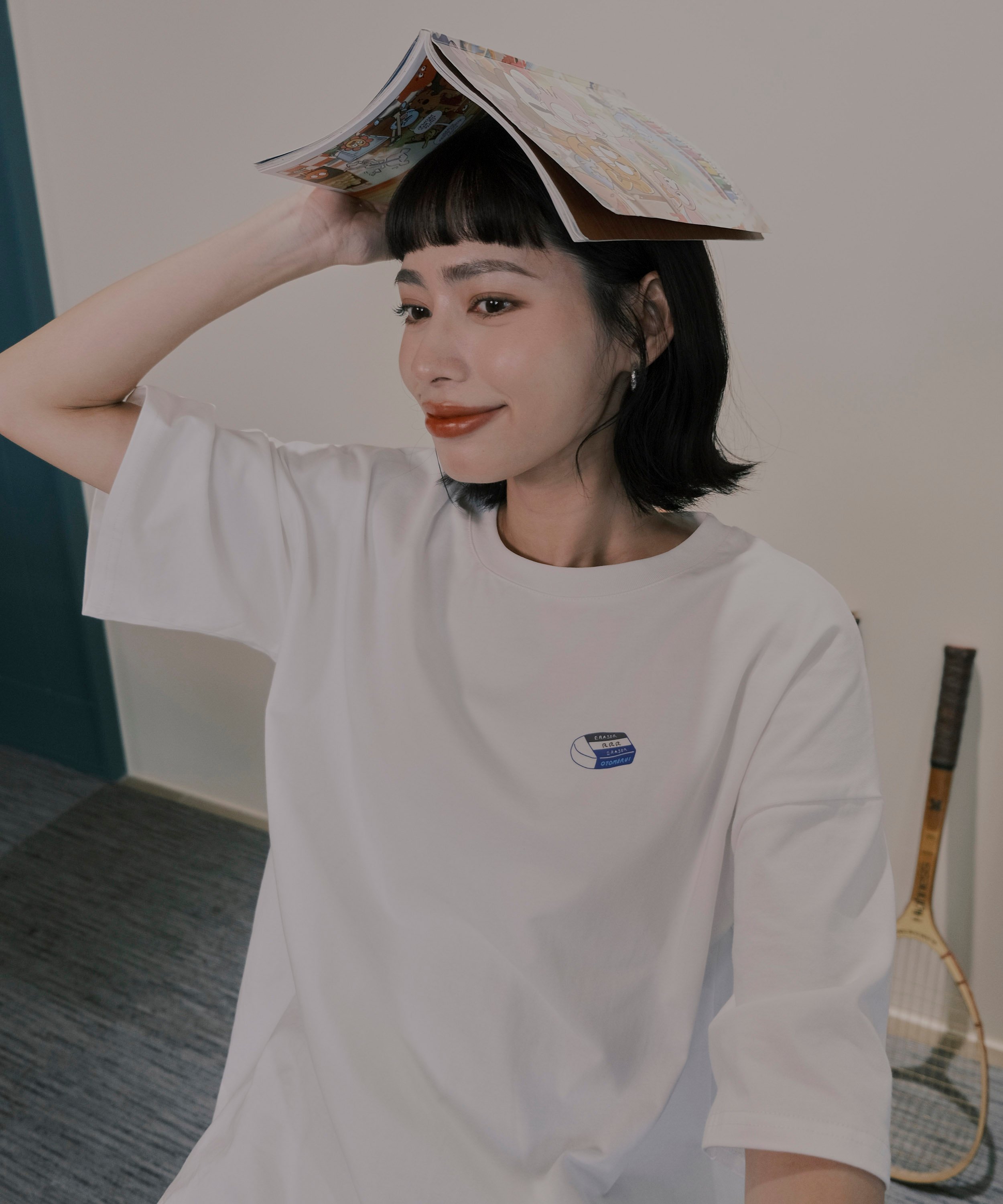 橡皮擦你在哪裡 短袖tee 白