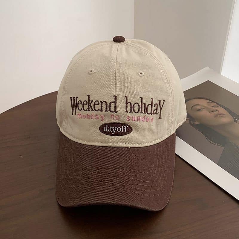 韓版顯臉小百搭復古拼色棒球帽  現貨咖啡