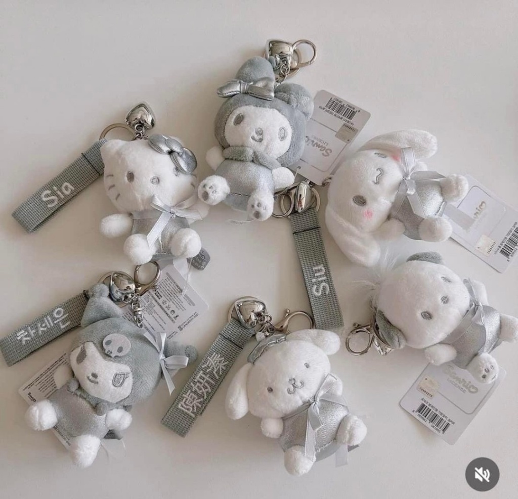 韓國三麗鷗銀灰版客製化姓名吊飾