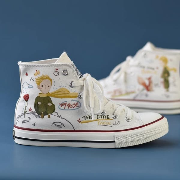 小王子系列手繪情侶帆布鞋  43現貨免運